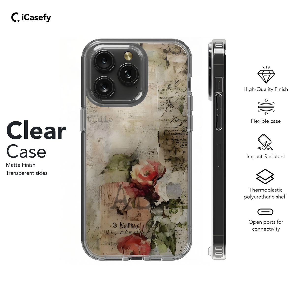 Newspaper Flower Aesthetic Phone Case iPhone Samsung Cover Pixel 1939 - Image 8