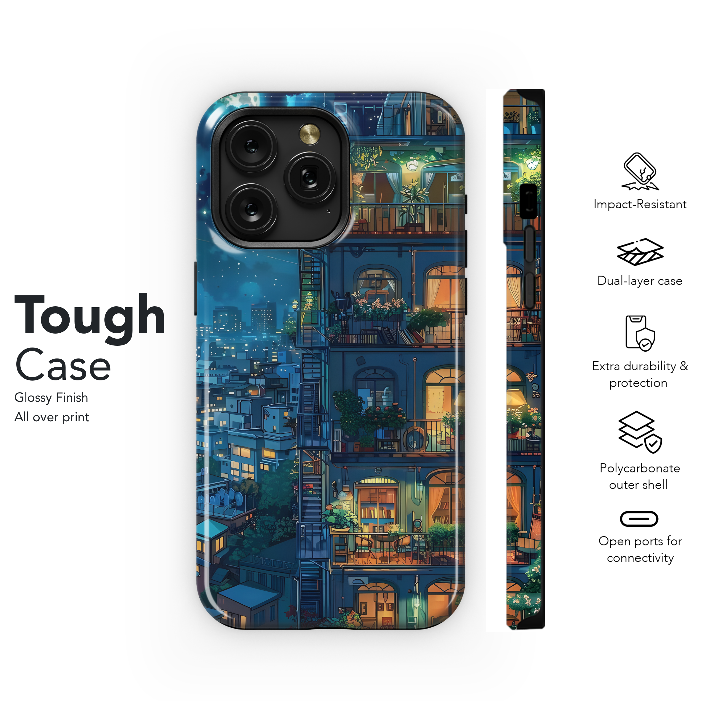 Night City Balcony Dreams
 Phone Case iPhone Samsung Cover Pixel 4509 - Image 6