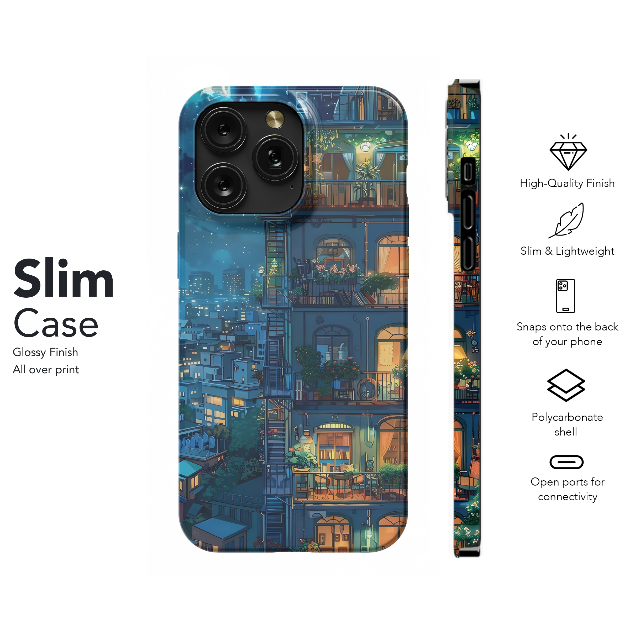 Night City Balcony Dreams
 Phone Case iPhone Samsung Cover Pixel 4509 - Image 7