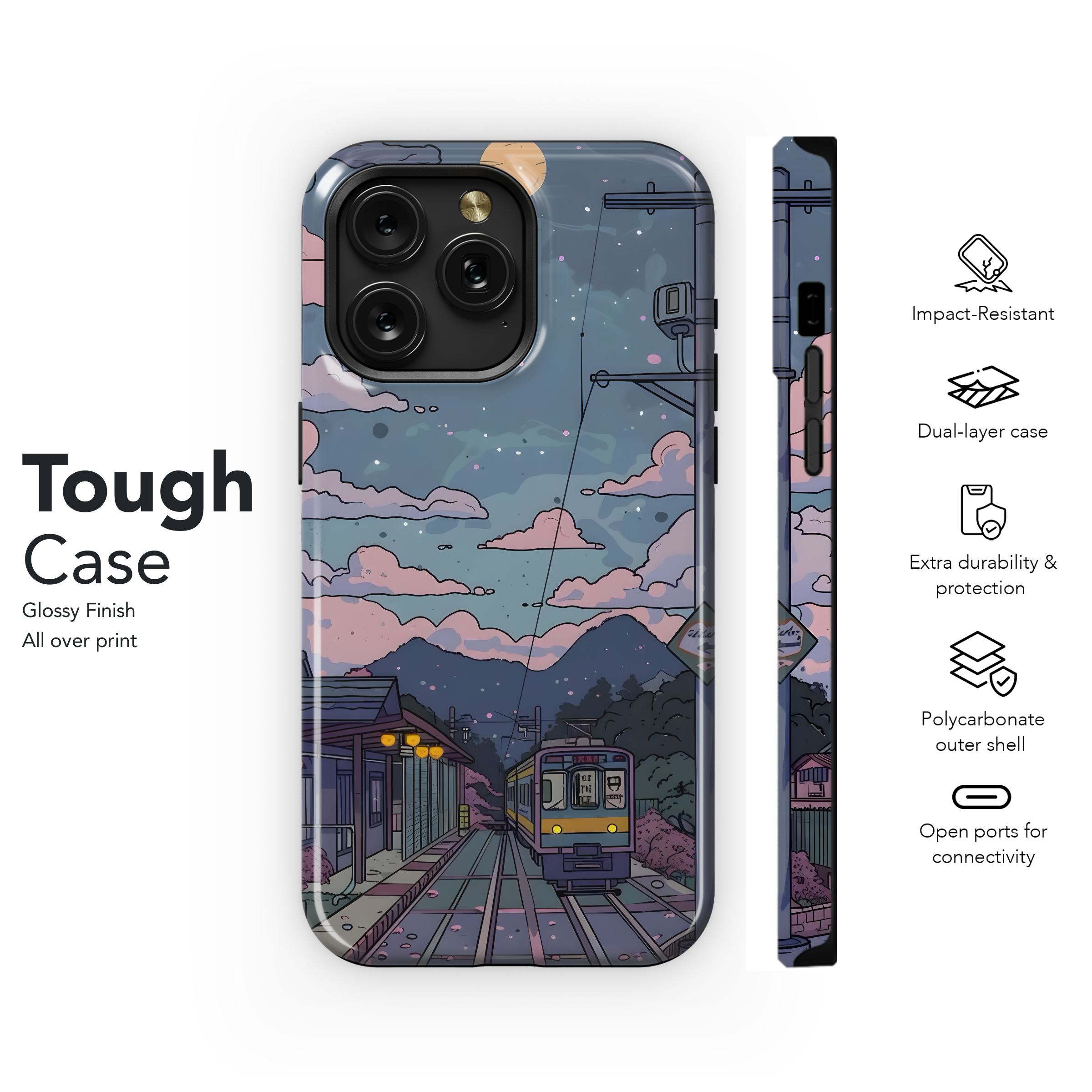 Night Train Station
 Phone Case iPhone Samsung Cover Pixel 4428 - Image 6