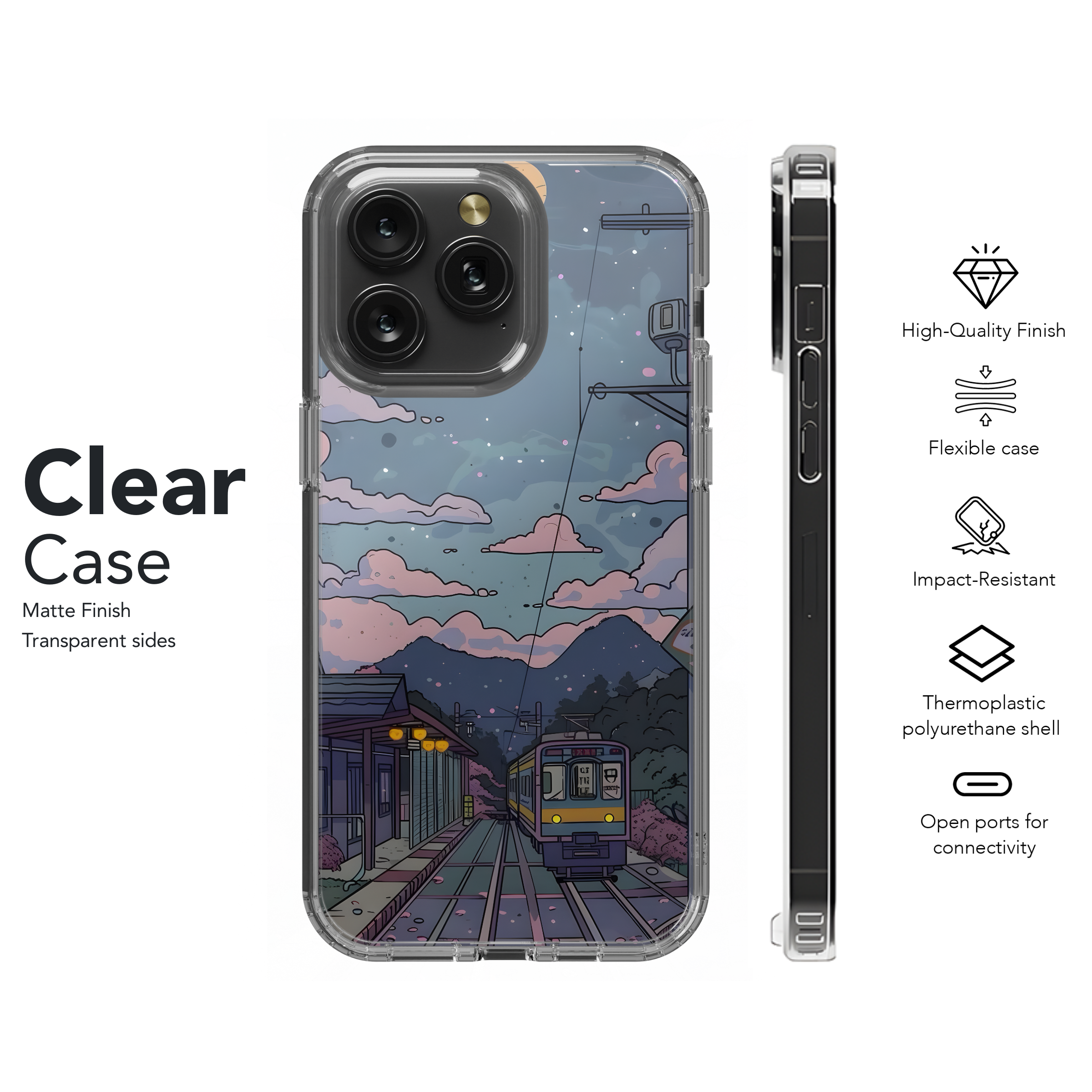 Night Train Station
 Phone Case iPhone Samsung Cover Pixel 4428 - Image 8