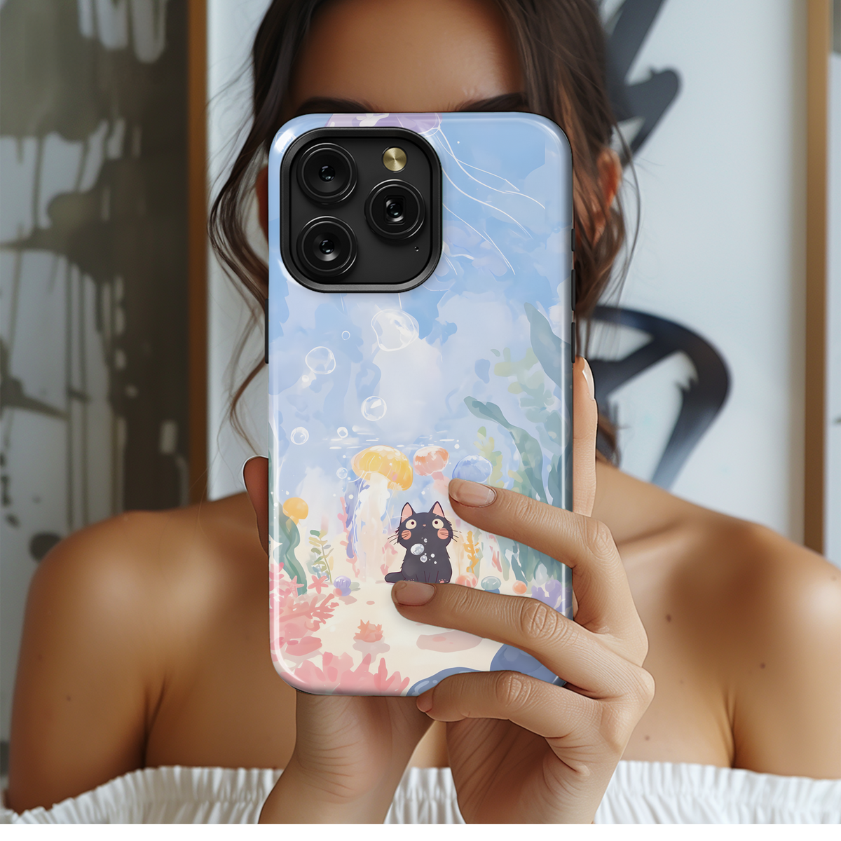 Ocean Kitty Dreams Phone Case iPhone Samsung Cover Pixel 4308 - Image 2