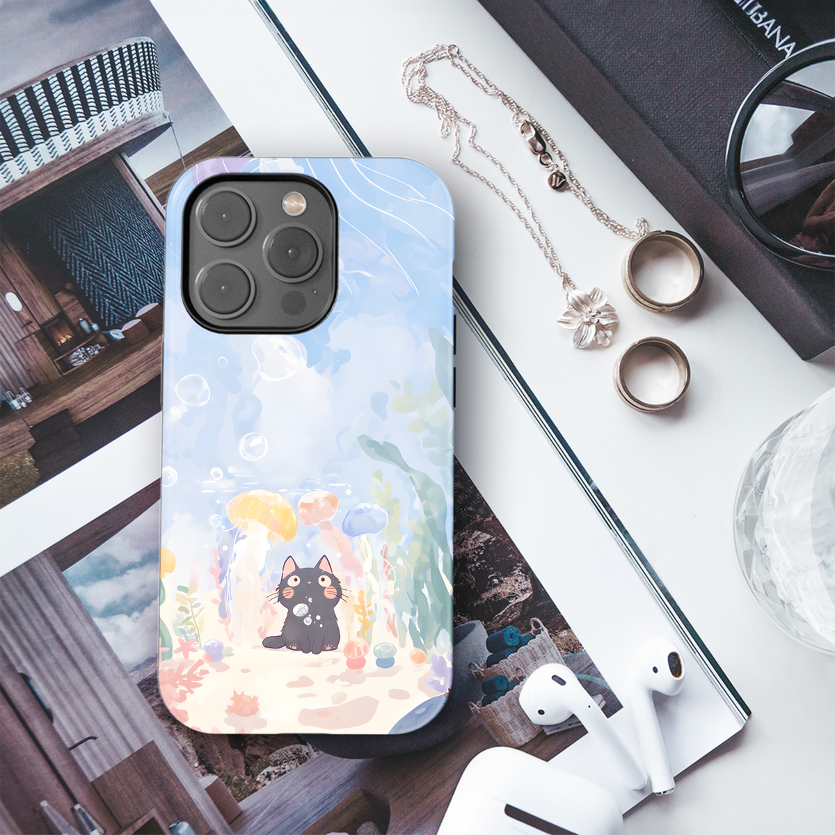 Ocean Kitty Dreams Phone Case iPhone Samsung Cover Pixel 4308 - Image 3