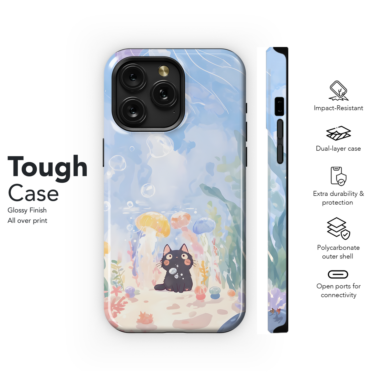 Ocean Kitty Dreams Phone Case iPhone Samsung Cover Pixel 4308 - Image 6