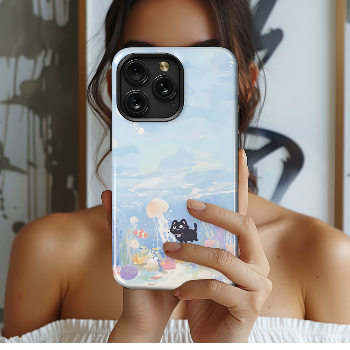 Ocean Kitty Dreamscape
 Phone Case iPhone Samsung Cover Pixel 4244 - Image 2