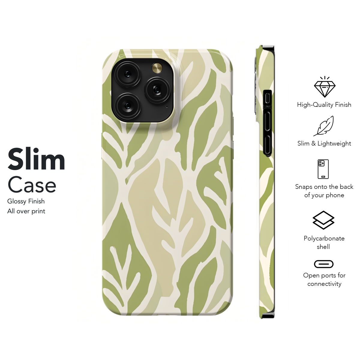 Ogee Leaf Print Phone Case iPhone Samsung Cover Pixel 3344 - Image 7