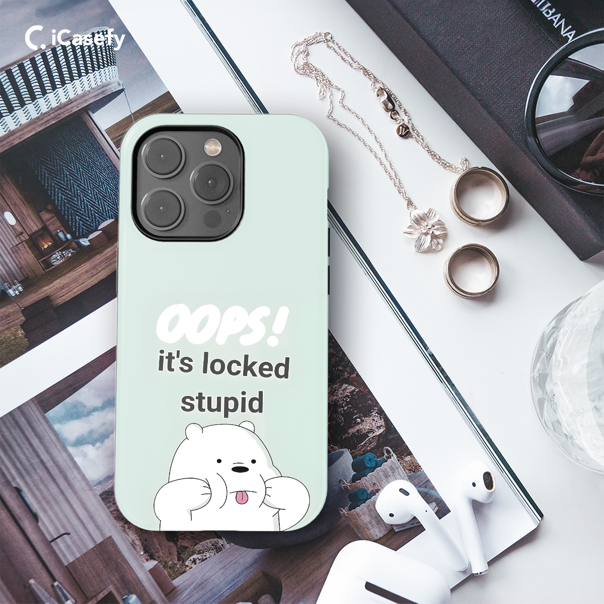 Oops! It's Locked Stupid, Funny Quote Phone Case iPhone Samsung Pixel & More 321 - Image 3