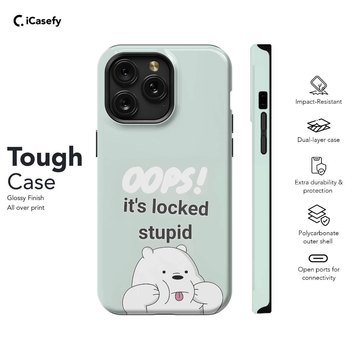 Oops! It's Locked Stupid, Funny Quote Phone Case iPhone Samsung Pixel & More 321 - Image 5