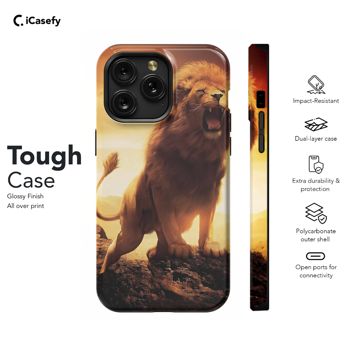 Orange Lion Bark Phone Case iPhone Samsung Pixel & More 284 - Image 5