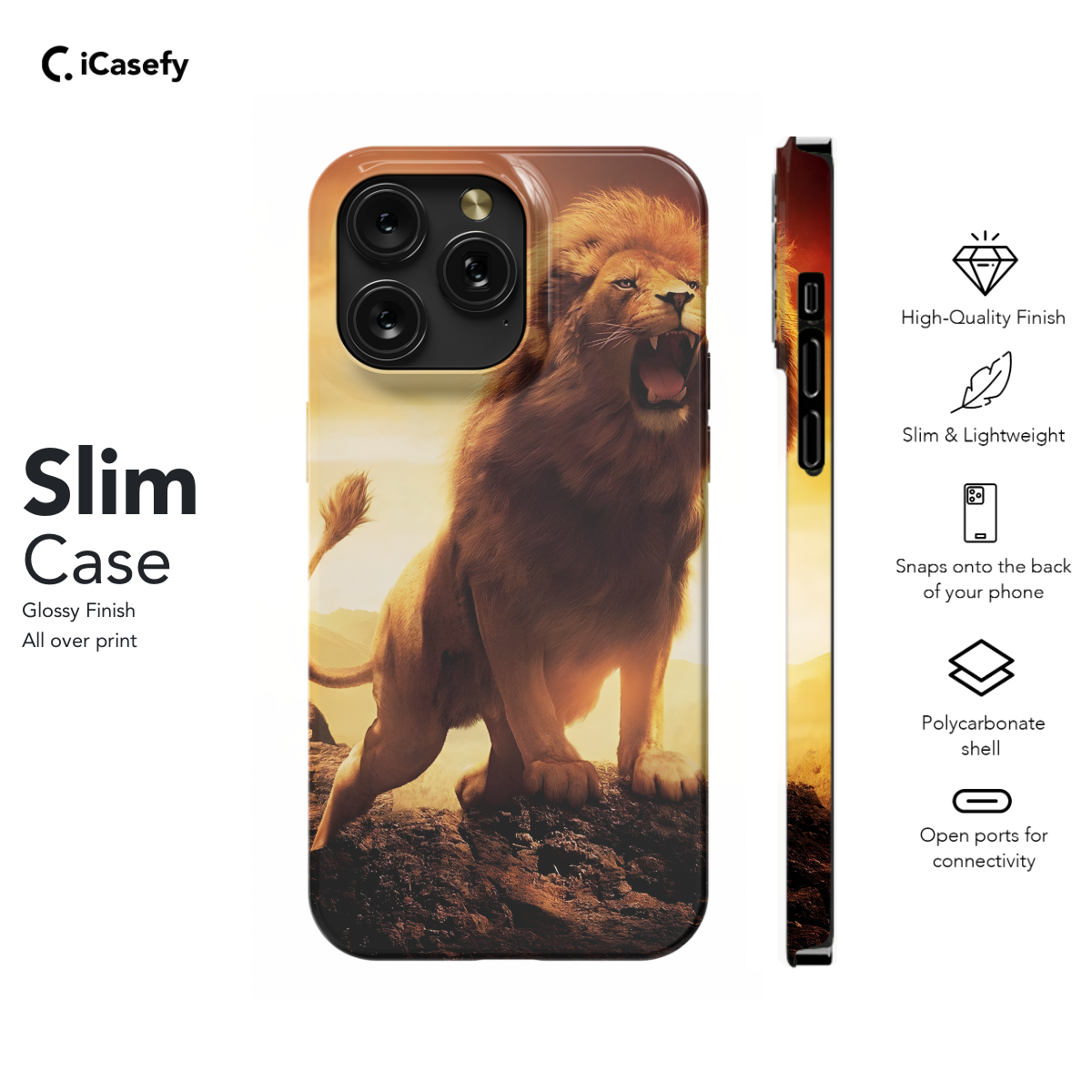 Orange Lion Bark Phone Case iPhone Samsung Pixel & More 284 - Image 6