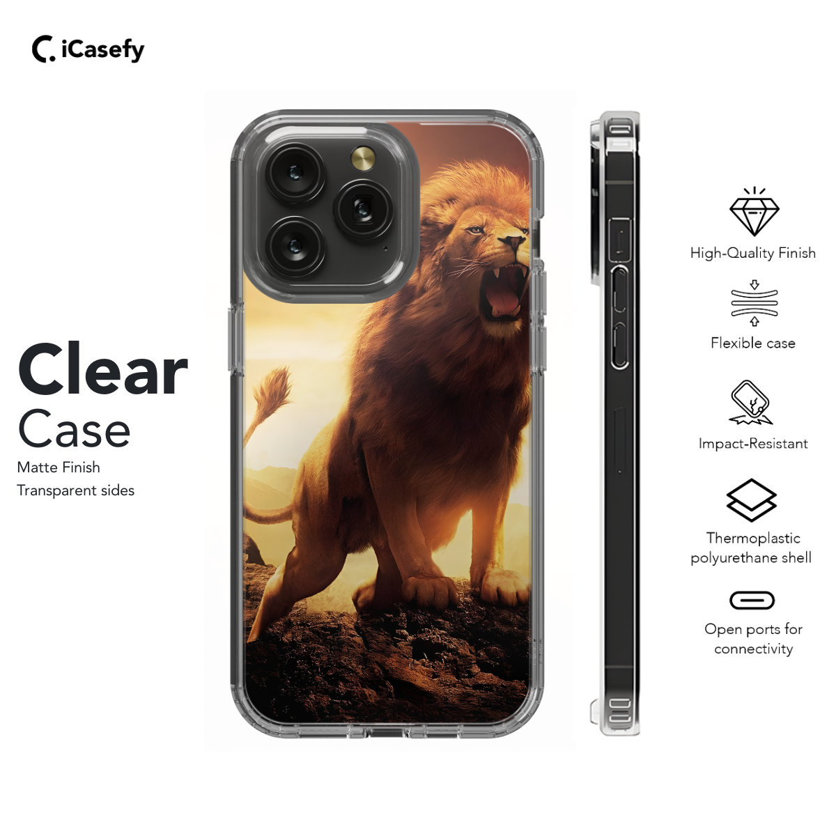 Orange Lion Bark Phone Case iPhone Samsung Pixel & More 284 - Image 7