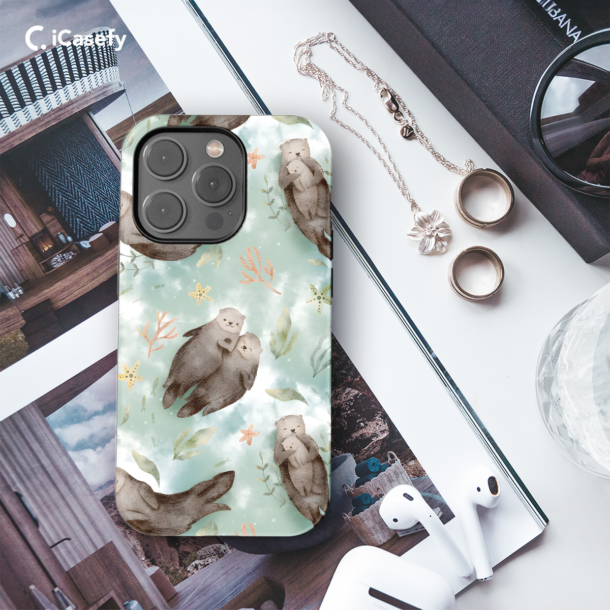 Otters pattern Phone Case iPhone Samsung Cover Pixel 1374 - Image 3