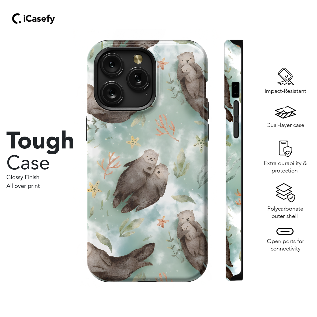 Otters pattern Phone Case iPhone Samsung Cover Pixel 1374 - Image 5