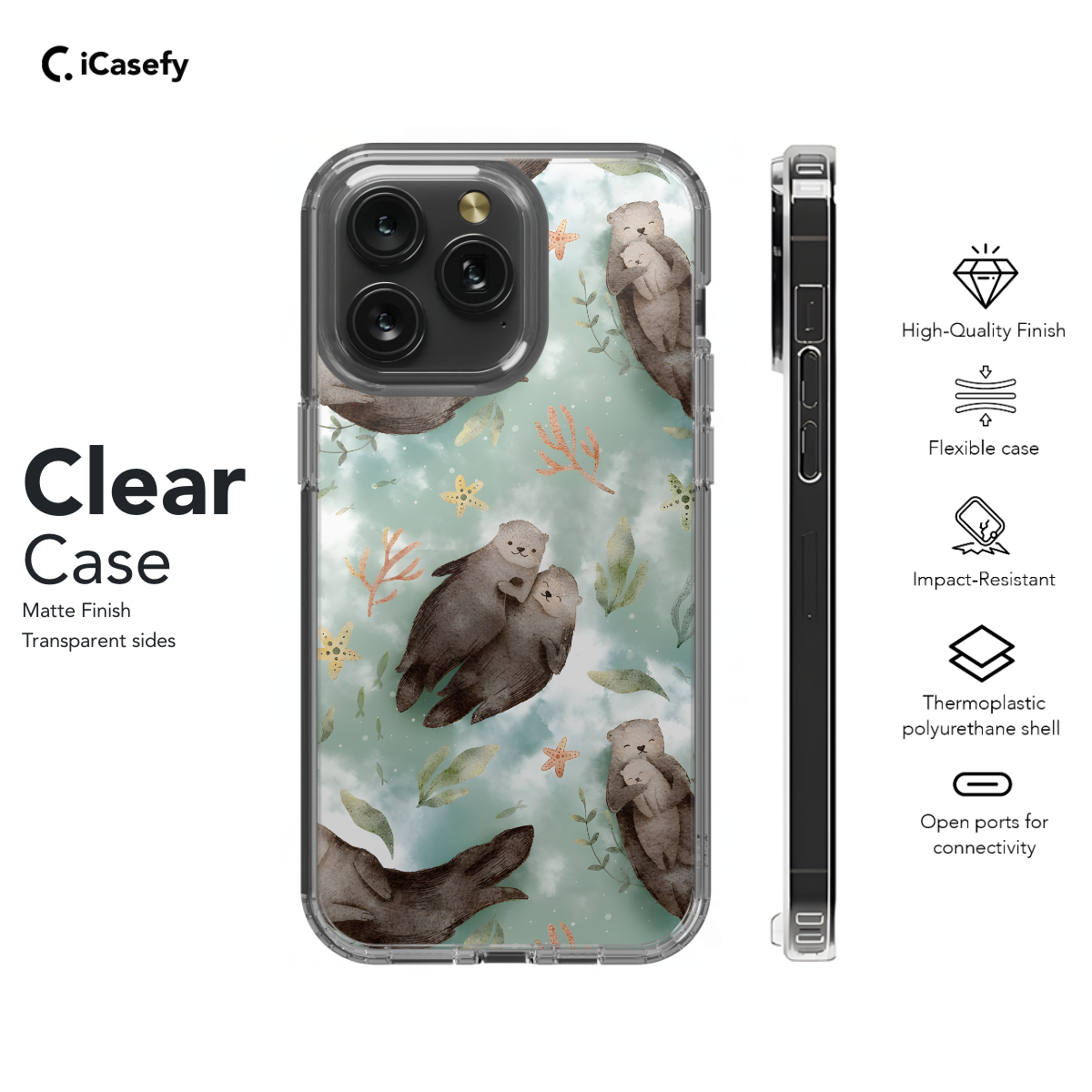 Otters pattern Phone Case iPhone Samsung Cover Pixel 1374 - Image 7