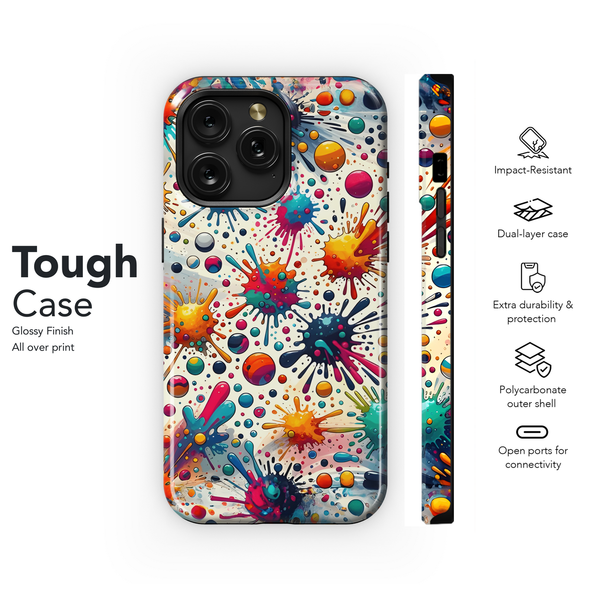 Paint Splatter Phone Case iPhone Samsung Cover Pixel 3346 - Image 6