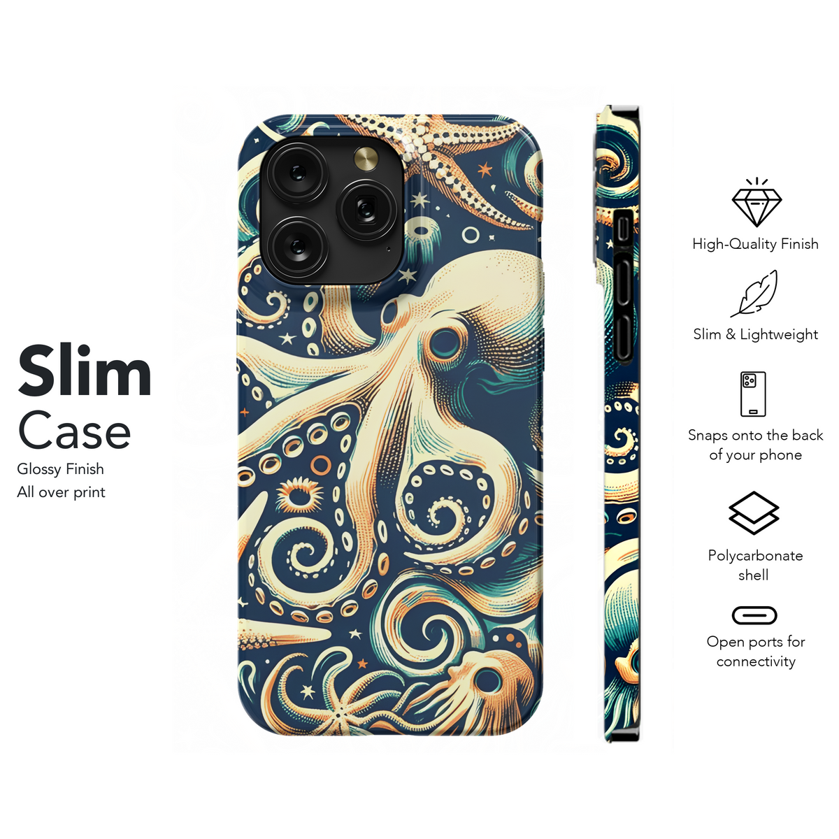 Painted Octopus and Starfish Phone Case iPhone Samsung Cover Pixel 3490 - Image 7