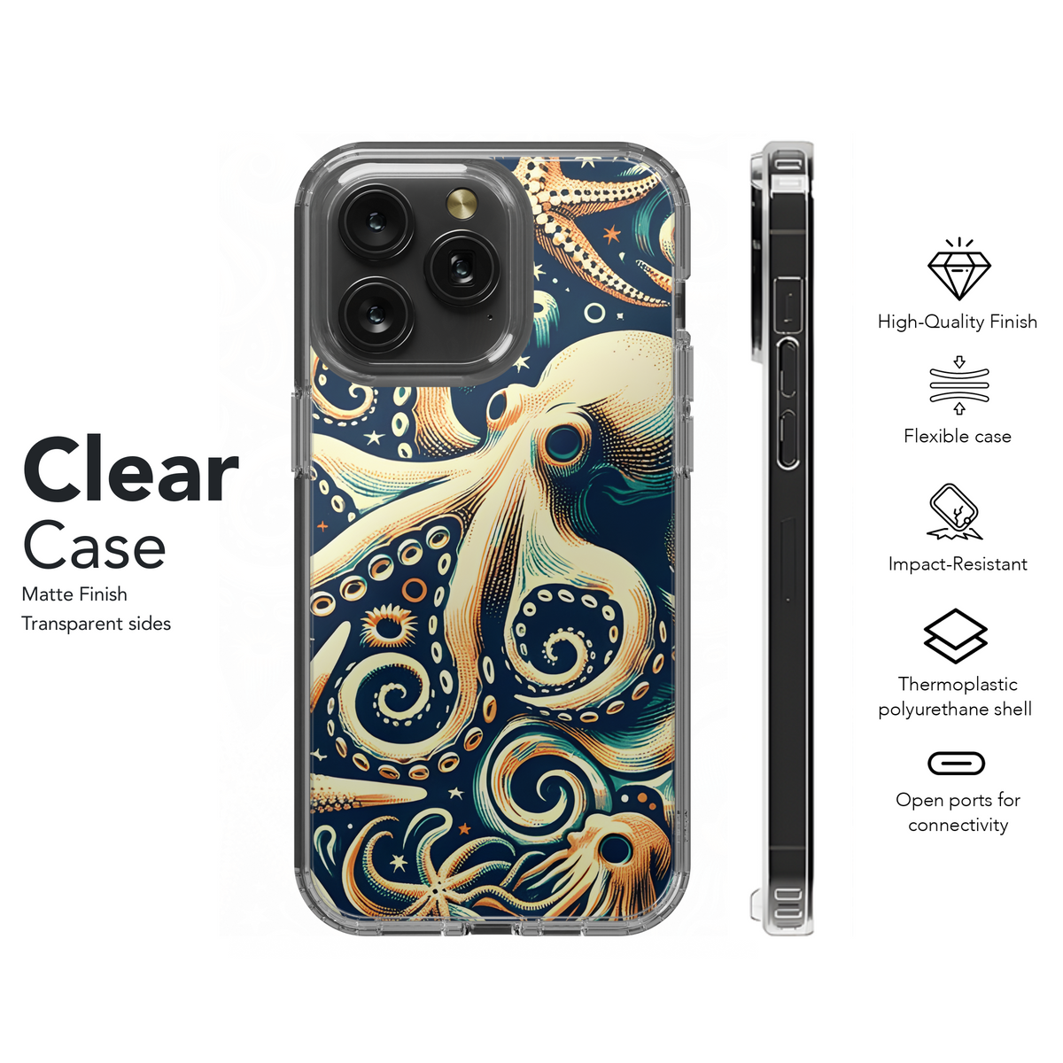 Painted Octopus and Starfish Phone Case iPhone Samsung Cover Pixel 3490 - Image 8