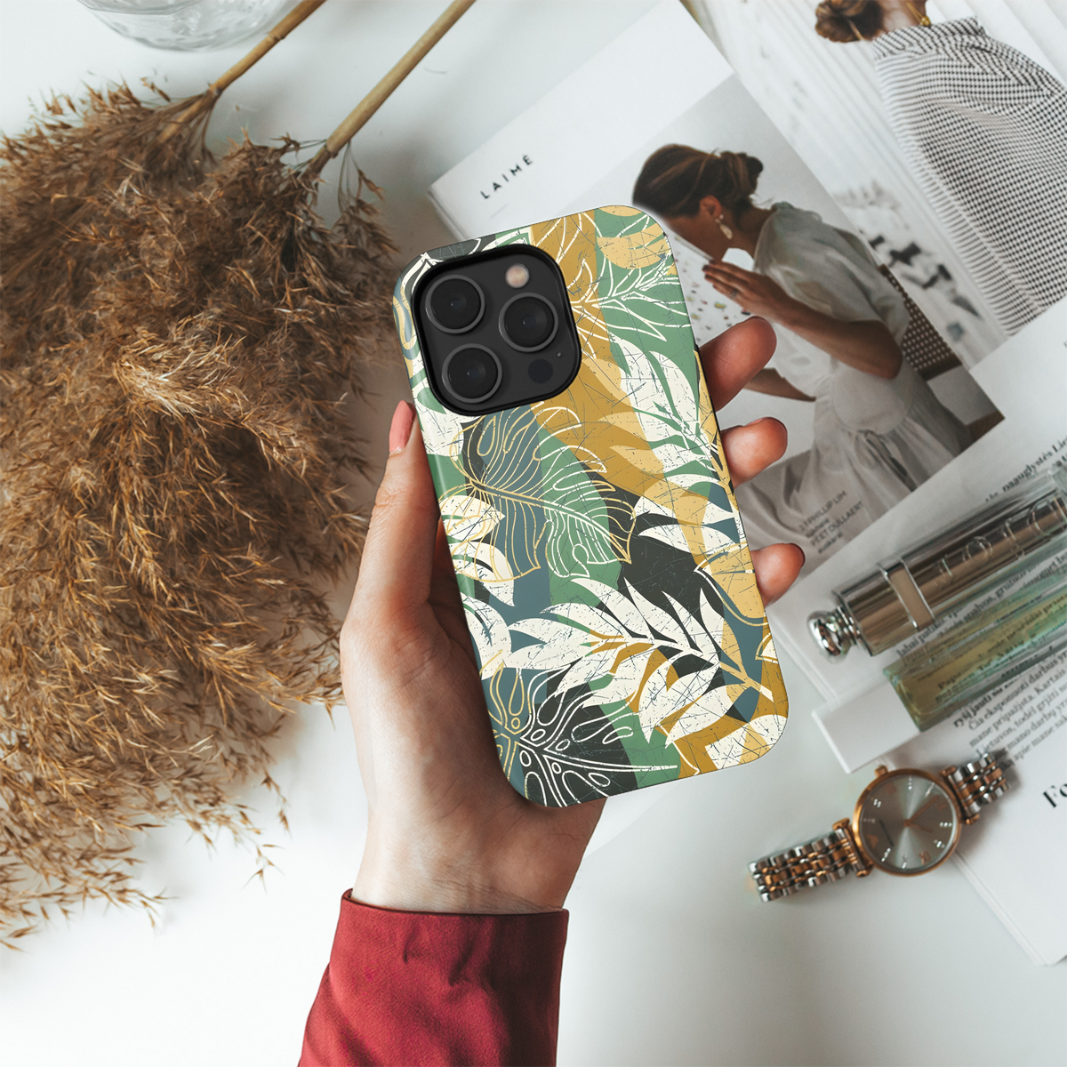 Palm Leaves Phone Case iPhone Samsung Cover Pixel 2691 - Image 4