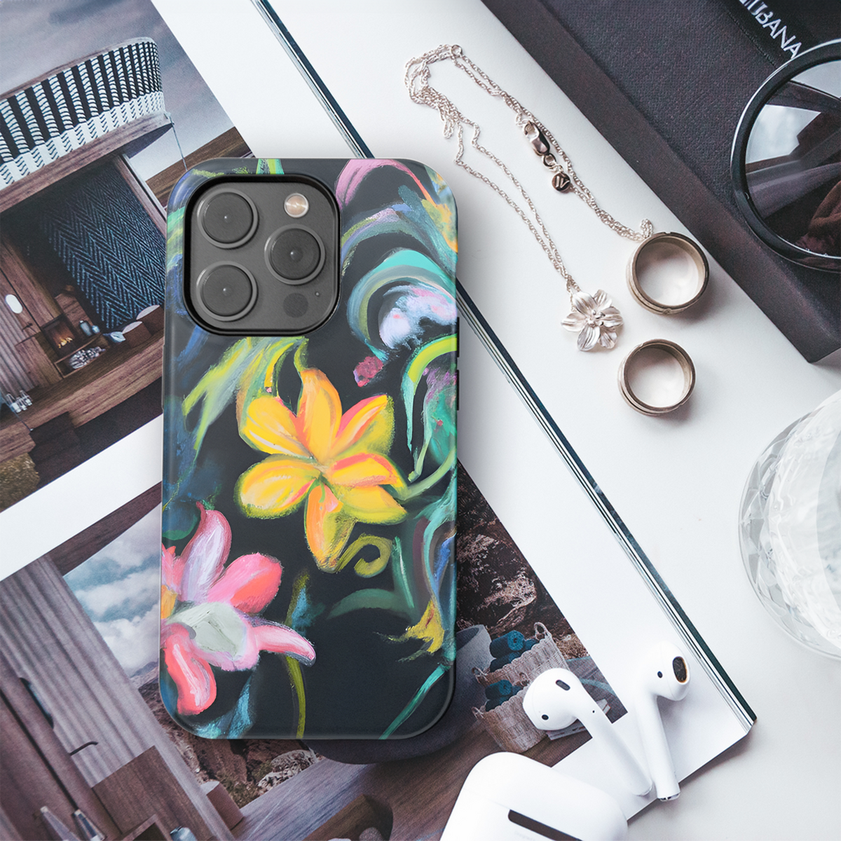 Pastel Brushstroke Flowers Phone Case iPhone Samsung Cover Pixel 3573 - Image 3