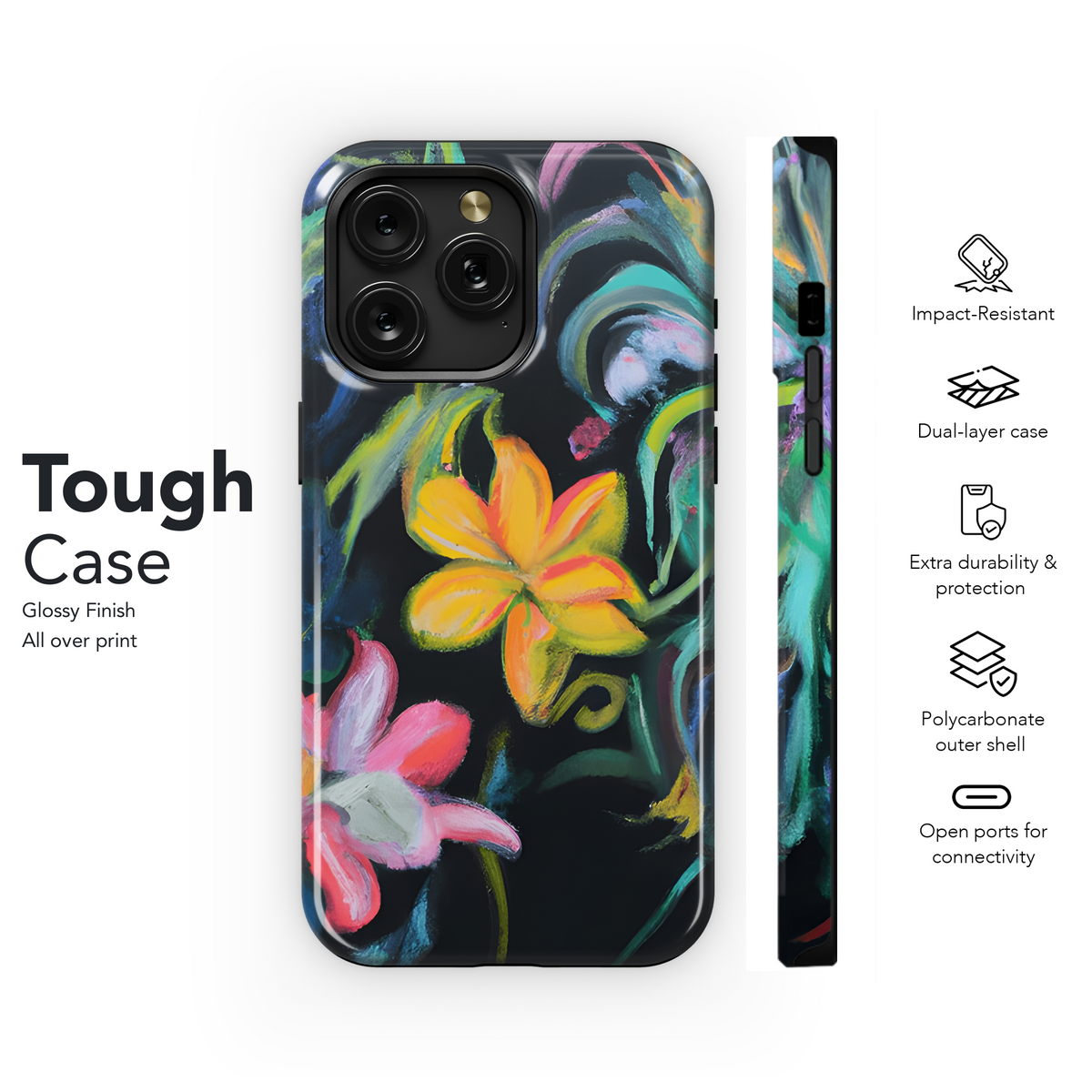 Pastel Brushstroke Flowers Phone Case iPhone Samsung Cover Pixel 3573 - Image 6