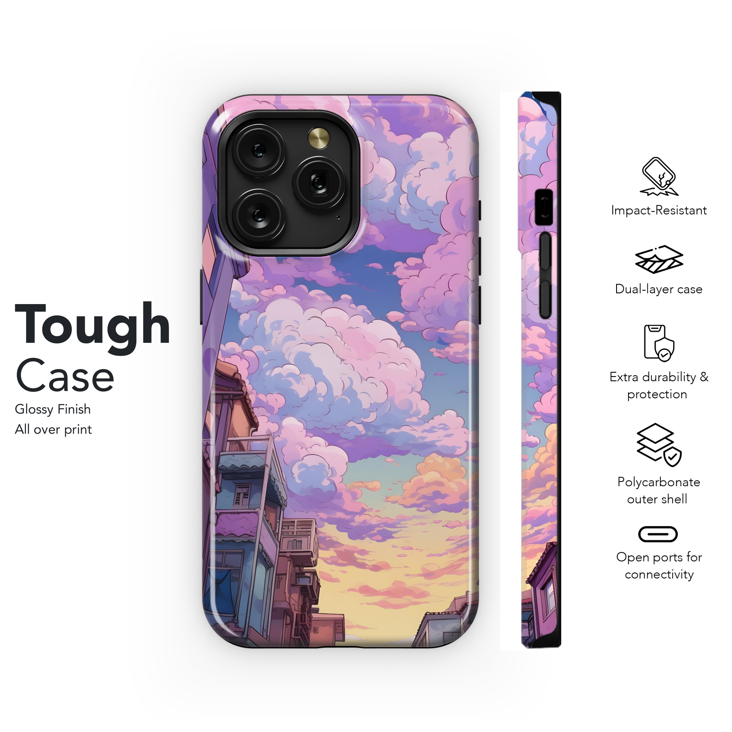 Pastel Sky Cityscape
 Phone Case iPhone Samsung Cover Pixel 4435 - Image 6