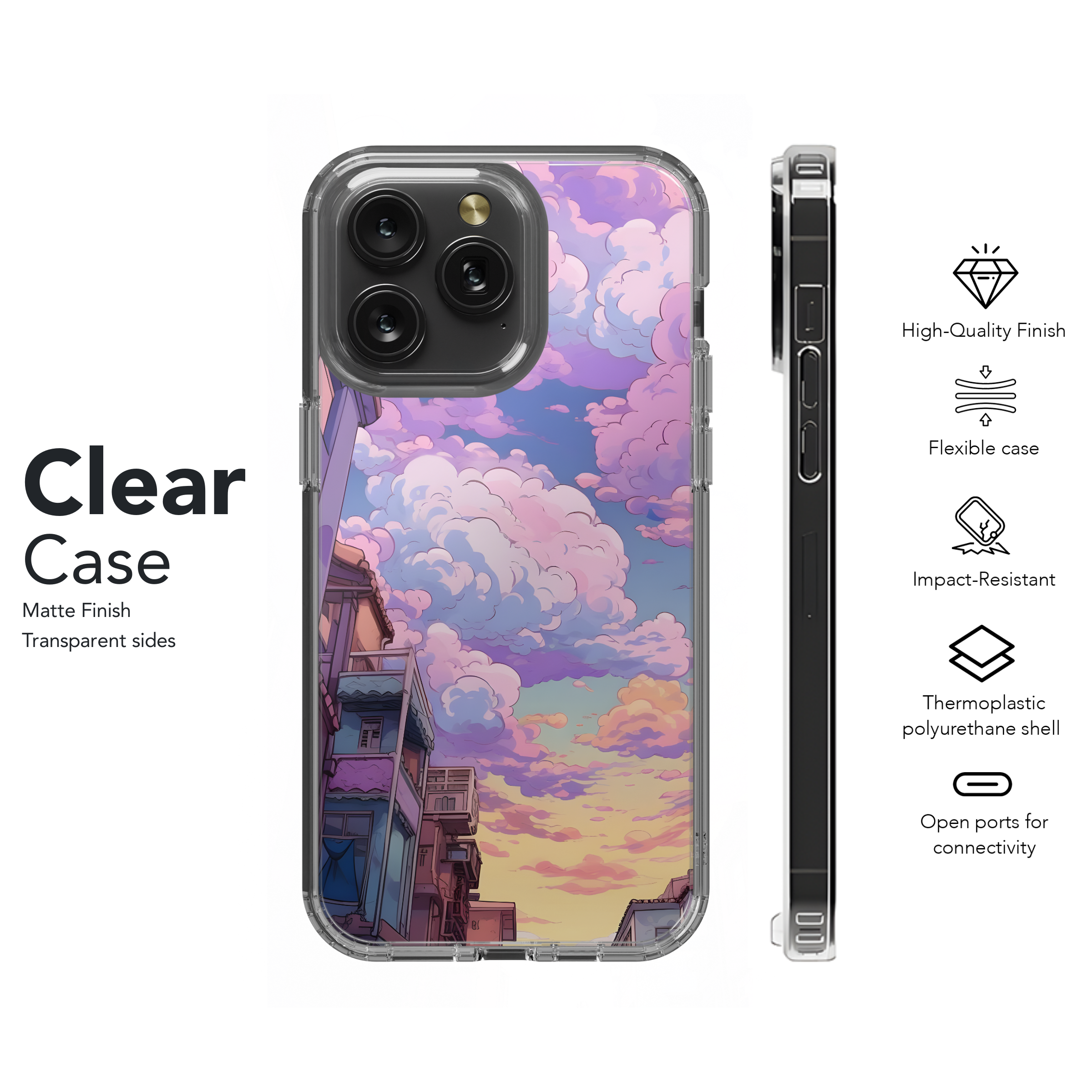 Pastel Sky Cityscape
 Phone Case iPhone Samsung Cover Pixel 4435 - Image 8