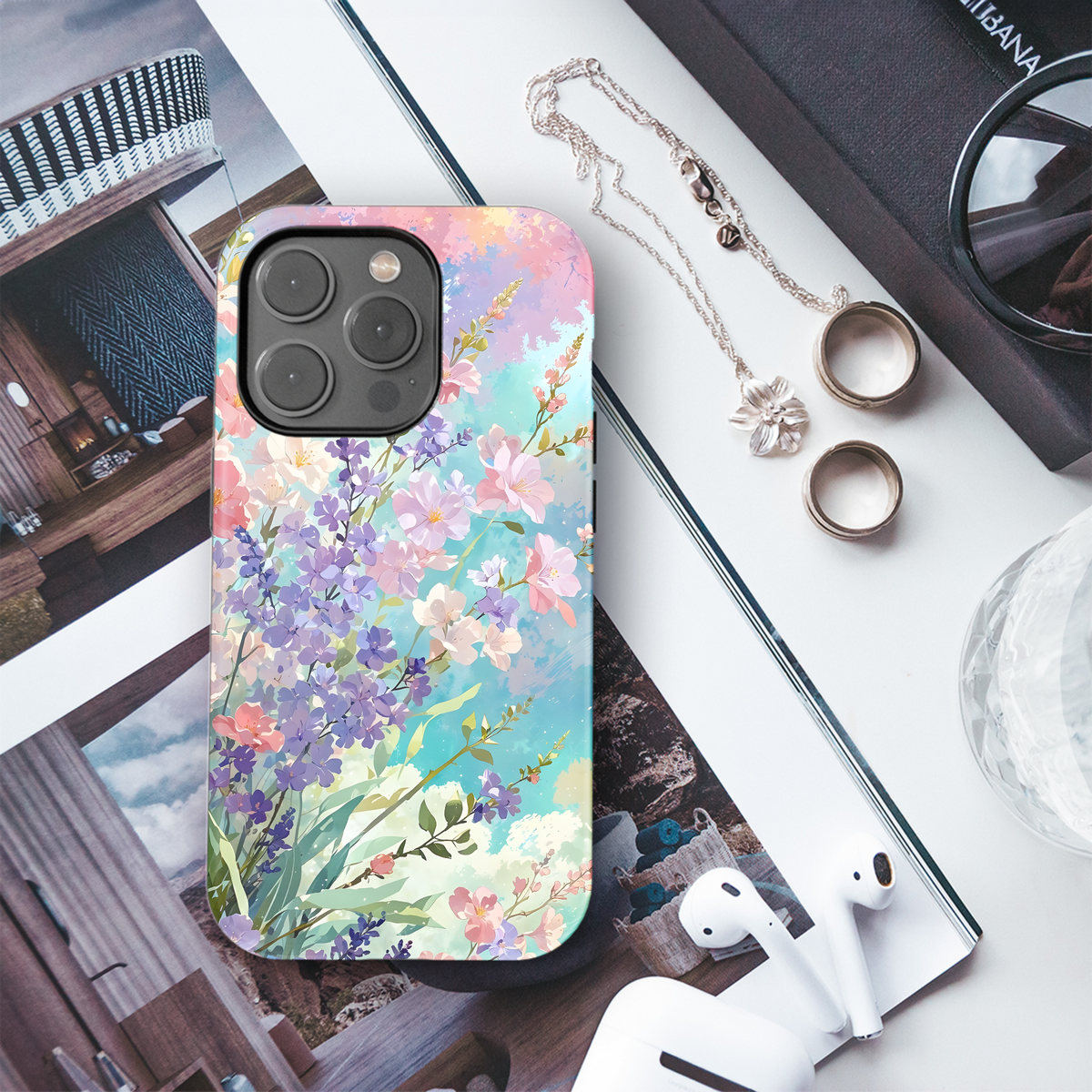 Pastel Sky Flowers
 Phone Case iPhone Samsung Cover Pixel 4143 - Image 3