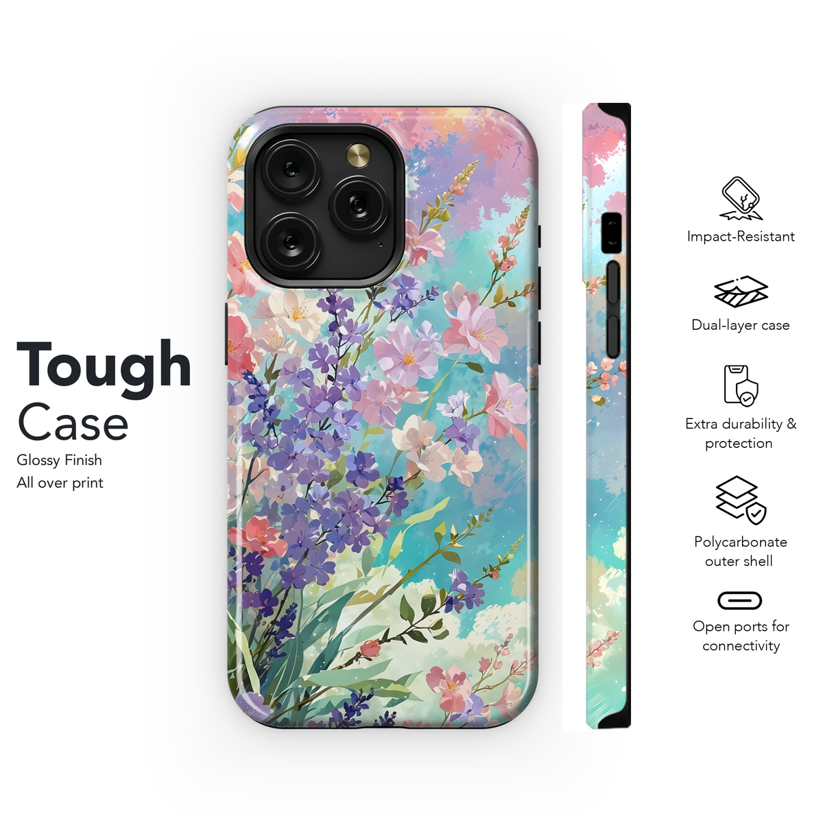 Pastel Sky Flowers
 Phone Case iPhone Samsung Cover Pixel 4143 - Image 6