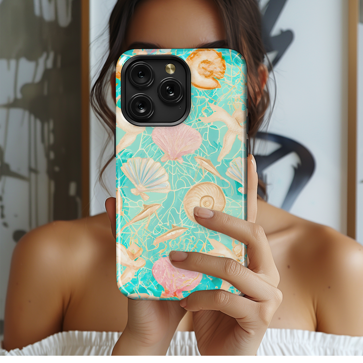 Pastel Watercolor Sea Life Phone Case iPhone Samsung Cover Pixel 3537 - Image 2