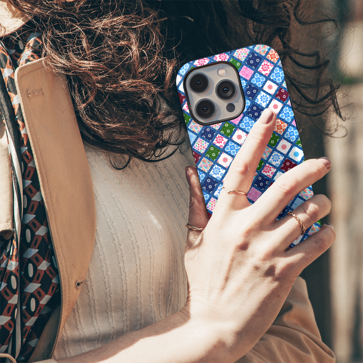 Patchwork Diamond Design
 Phone Case iPhone Samsung Cover Pixel 4205 - Image 5