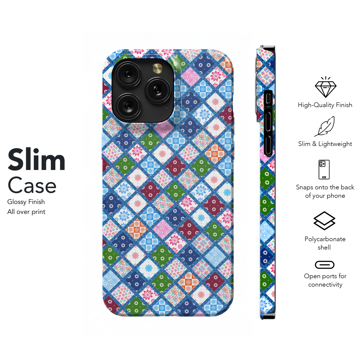 Patchwork Diamond Design
 Phone Case iPhone Samsung Cover Pixel 4205 - Image 7