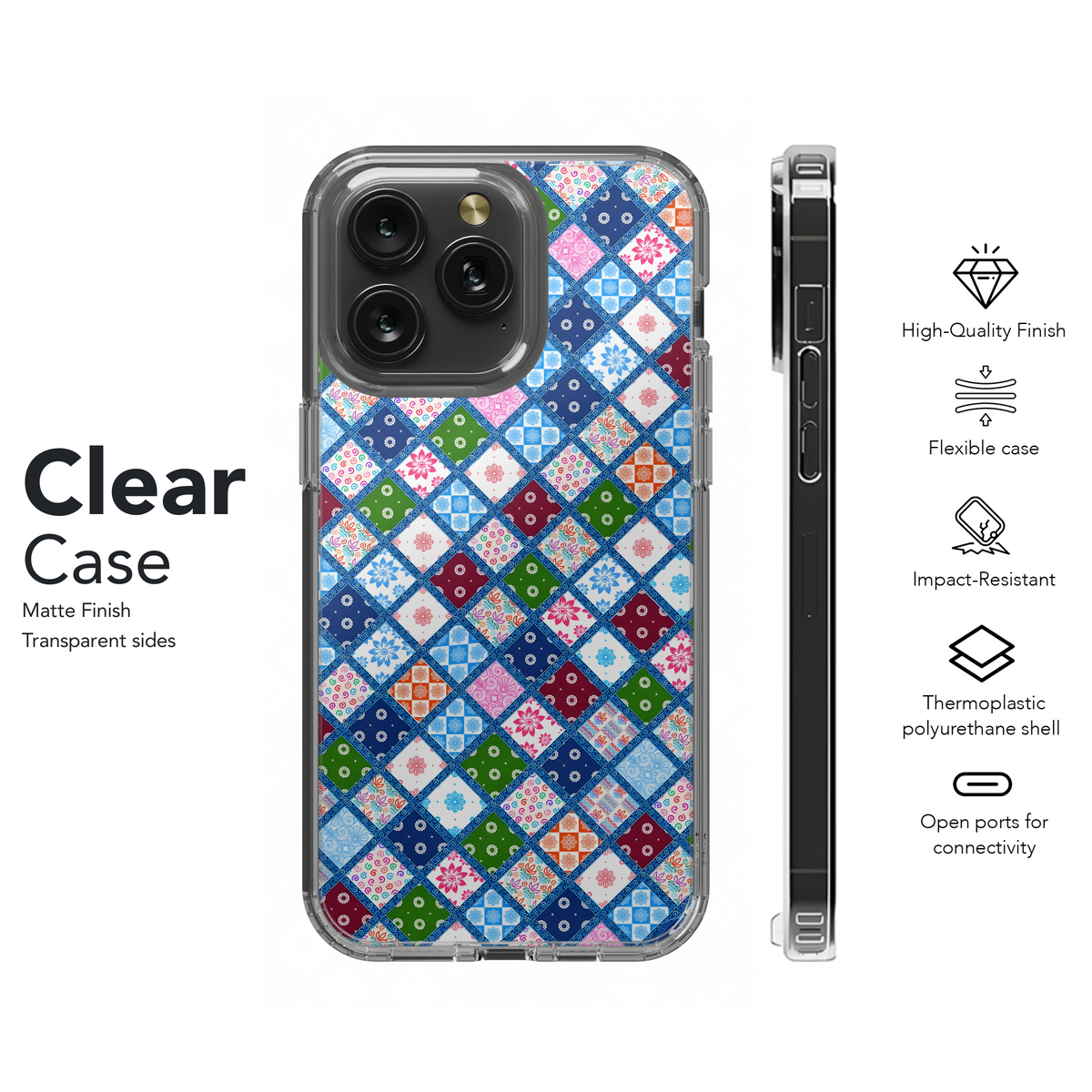 Patchwork Diamond Design
 Phone Case iPhone Samsung Cover Pixel 4205 - Image 8