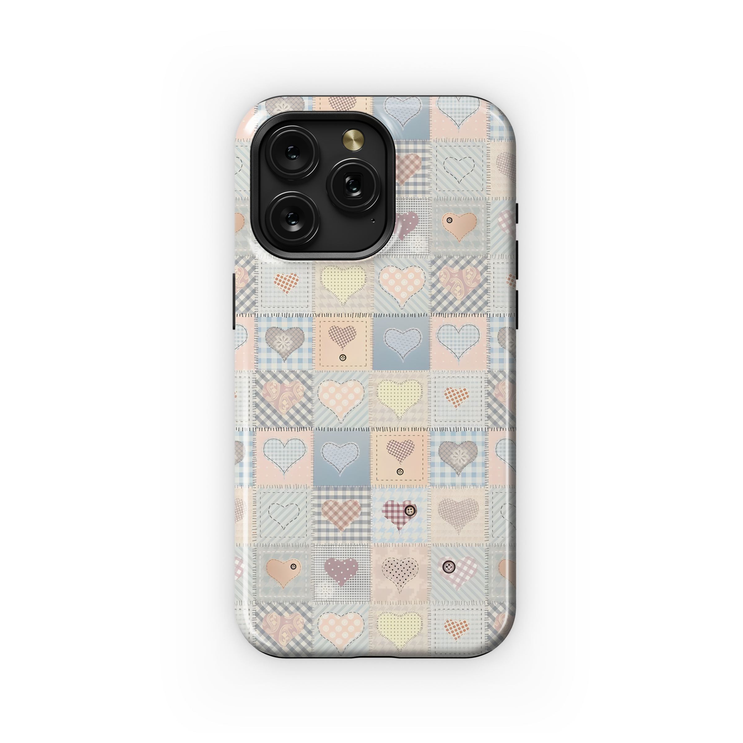 Patchwork Hearts Design
 Phone Case iPhone Samsung Cover Pixel 4479 - Image 1