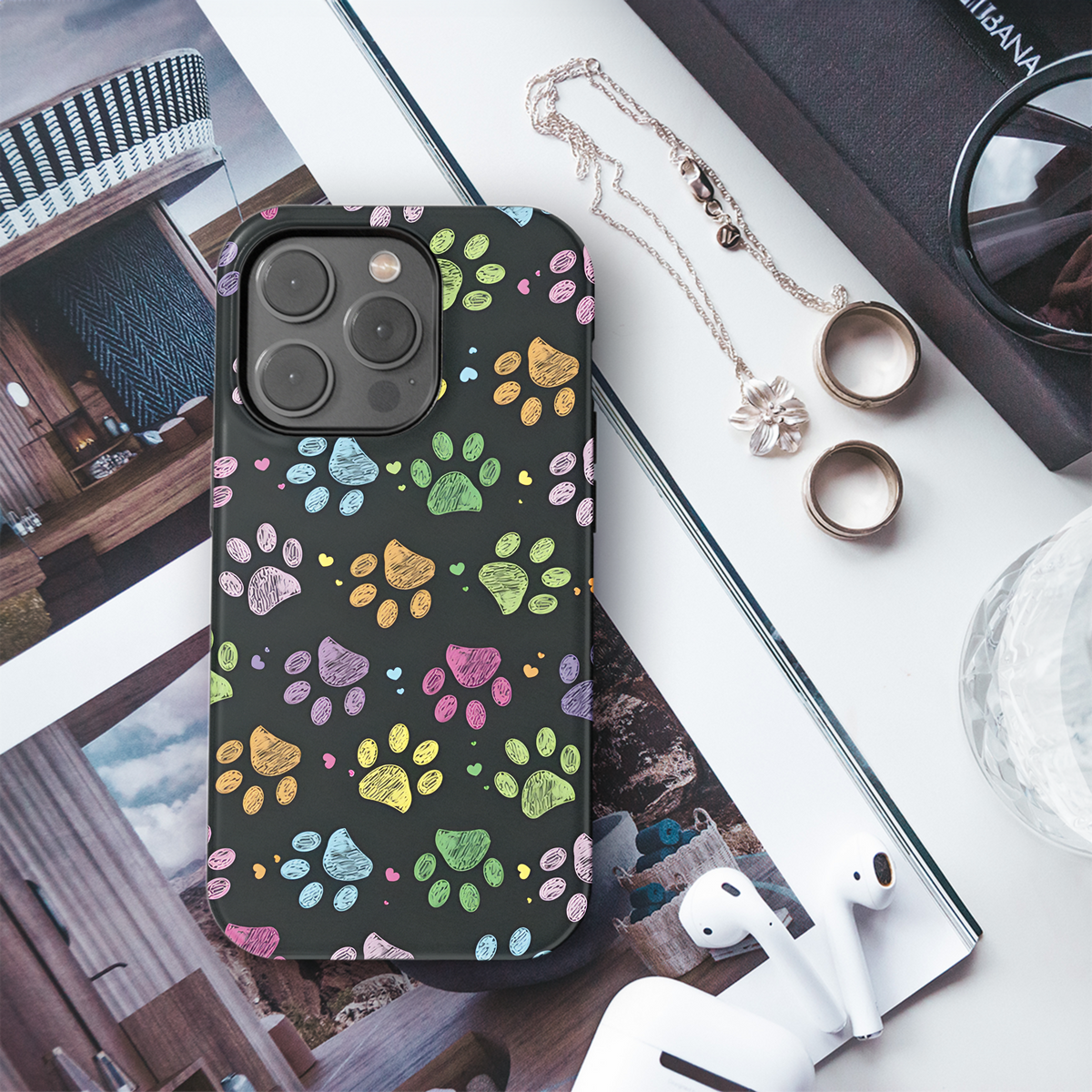 Paw Prints Phone Case iPhone Samsung Cover Pixel 2183 - Image 3