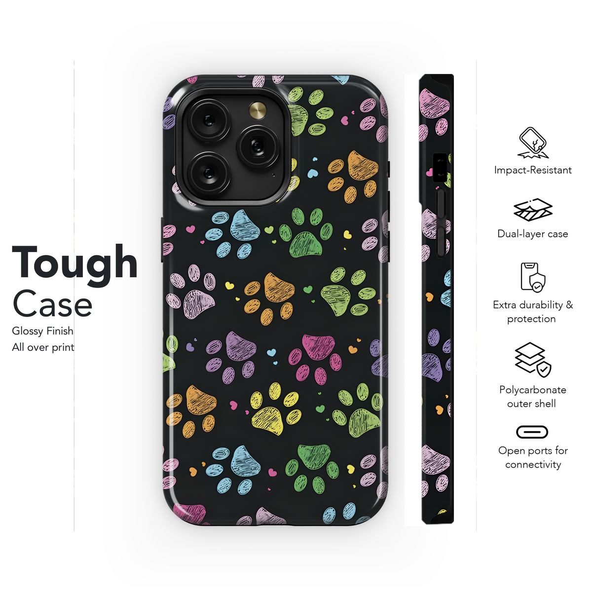 Paw Prints Phone Case iPhone Samsung Cover Pixel 2183 - Image 6