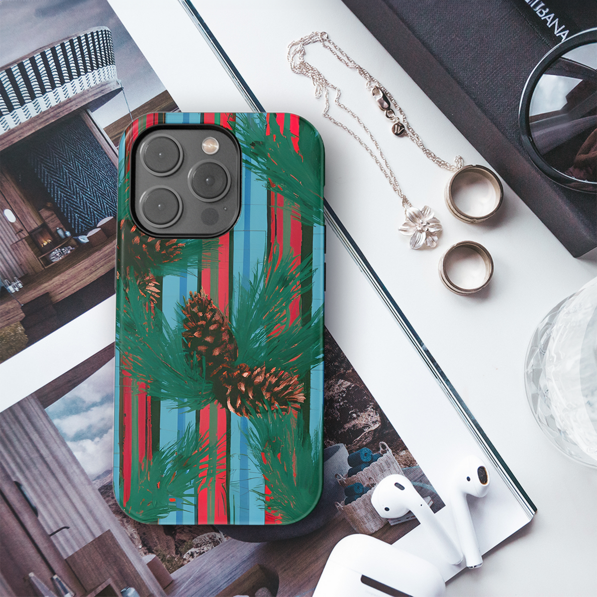 Pendleton Tartan Pinecones Phone Case iPhone Samsung Cover Pixel 3437 - Image 3