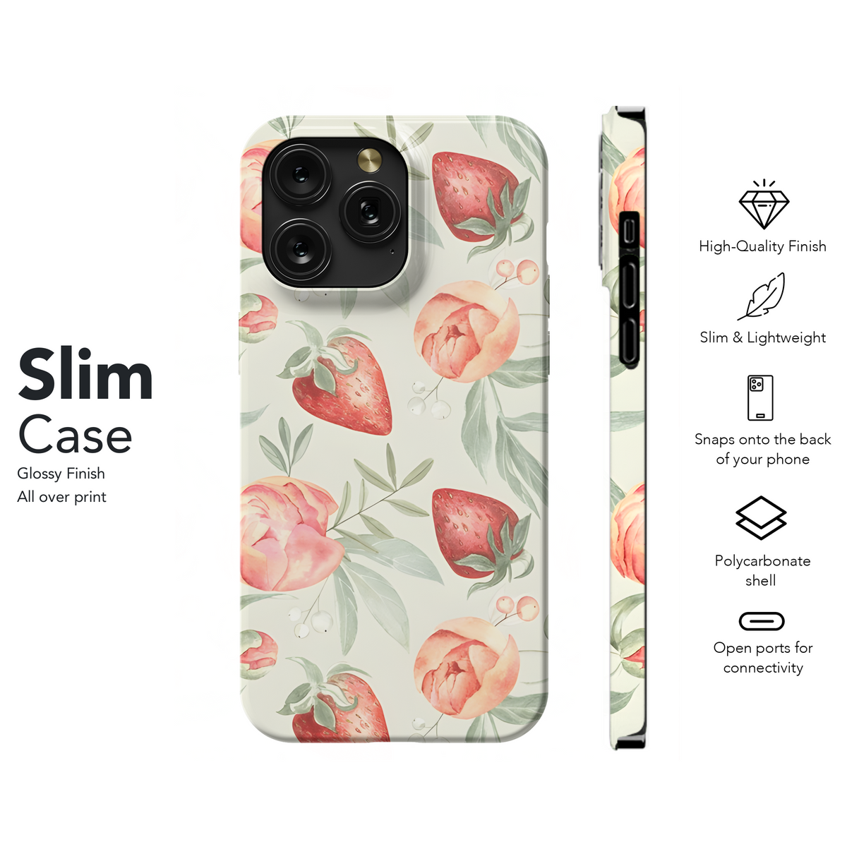 Peony Strawberry Phone Case iPhone Samsung Cover Pixel 3502 - Image 7