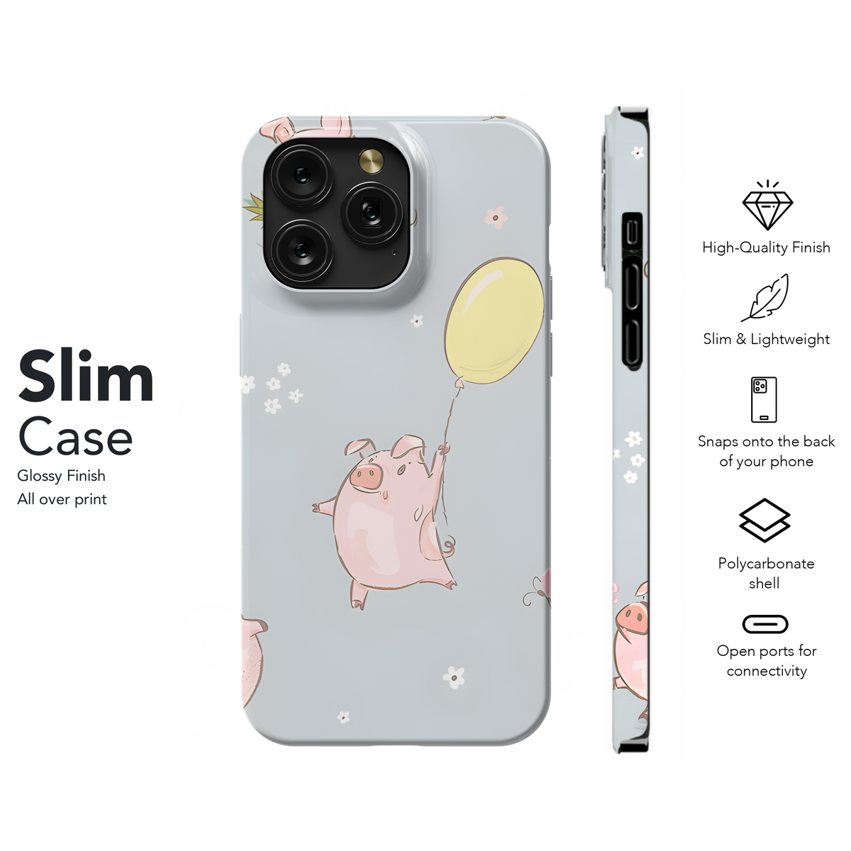 Pig Baloon Phone Case iPhone Samsung Cover Pixel 2710 - Image 7