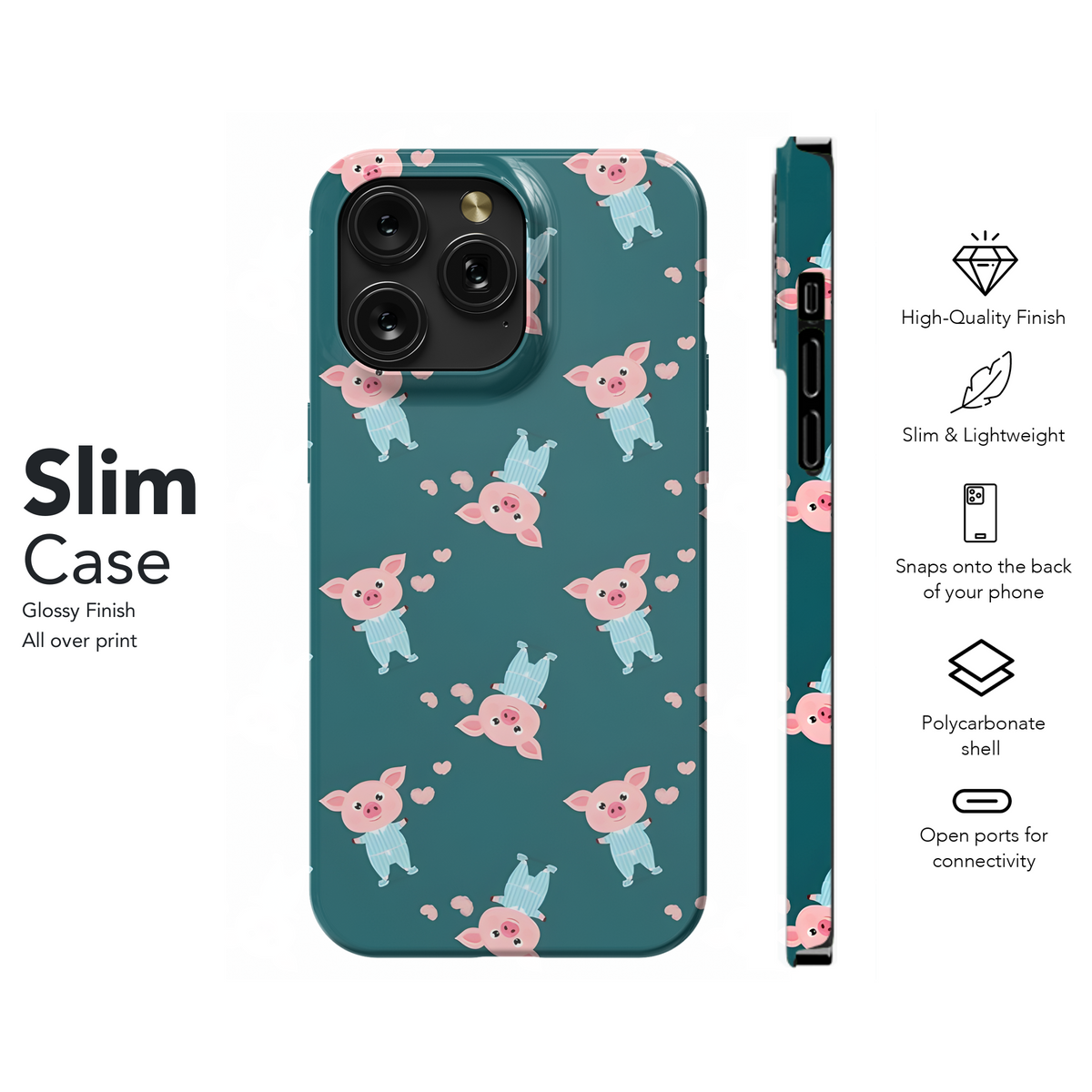 Pig in Pajamas Phone Case iPhone Samsung Cover Pixel 2707 - Image 7