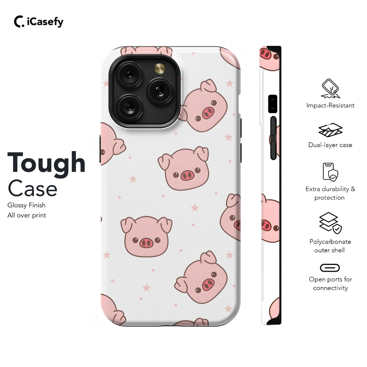 Pig pattern Phone Case iPhone Samsung Pixel & More 515 - Image 5