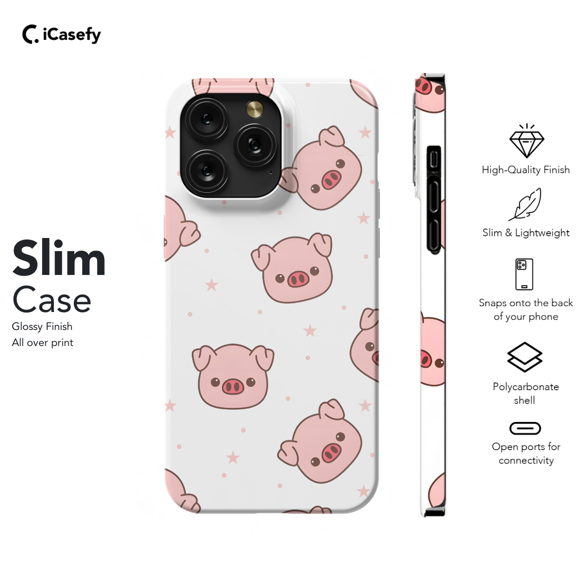 Pig pattern Phone Case iPhone Samsung Pixel & More 515 - Image 6