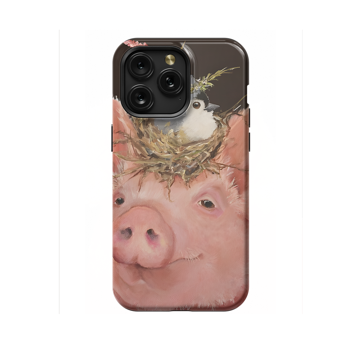 Pig with Bird Nest Phone Case iPhone Samsung Pixel & More 270 - Image 1