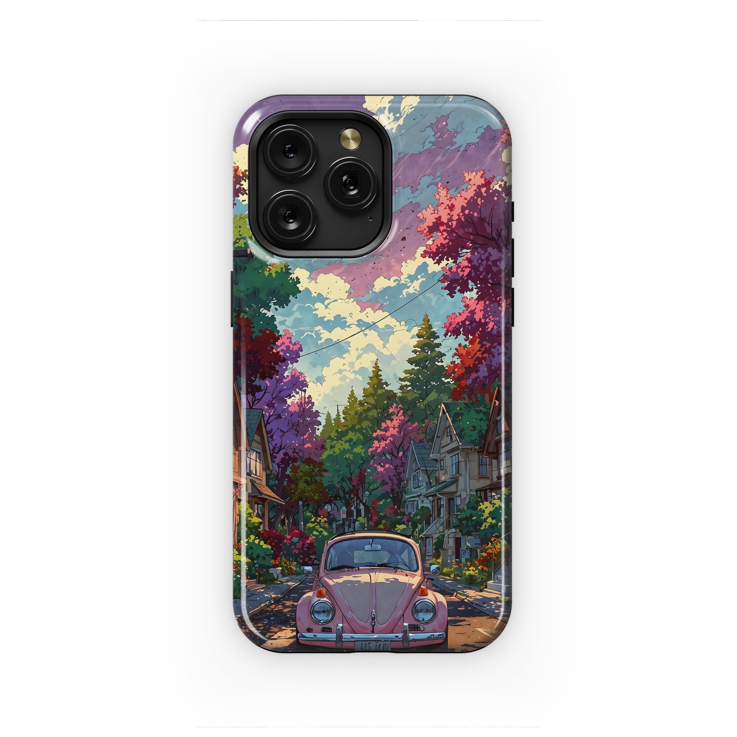 Pink Beetle, Dreamy Street
 Phone Case iPhone Samsung Cover Pixel 4406 - Image 1