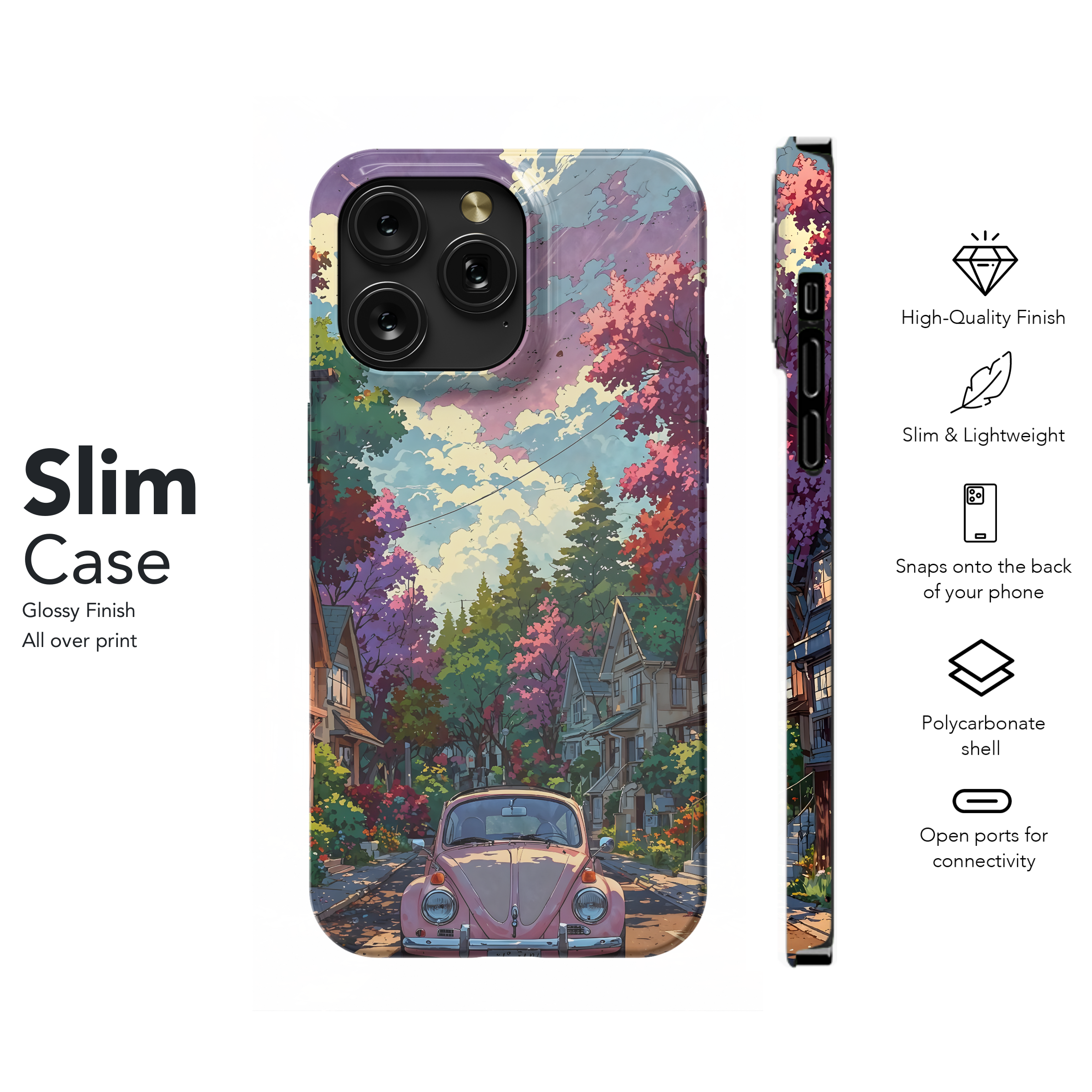 Pink Beetle, Dreamy Street
 Phone Case iPhone Samsung Cover Pixel 4406 - Image 7