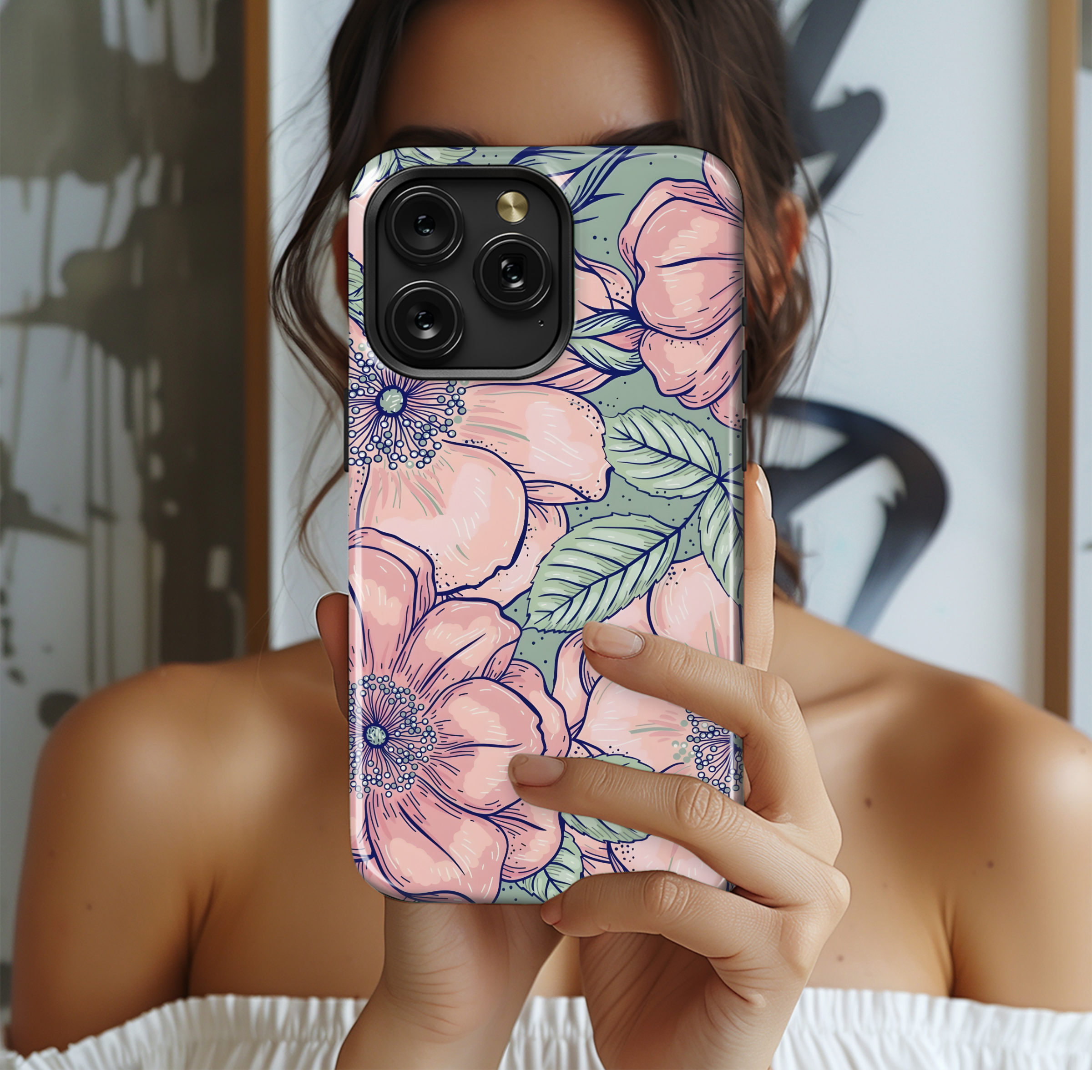 Pink Blossom Bloom Phone Case iPhone Samsung Cover Pixel 4436 - Image 2