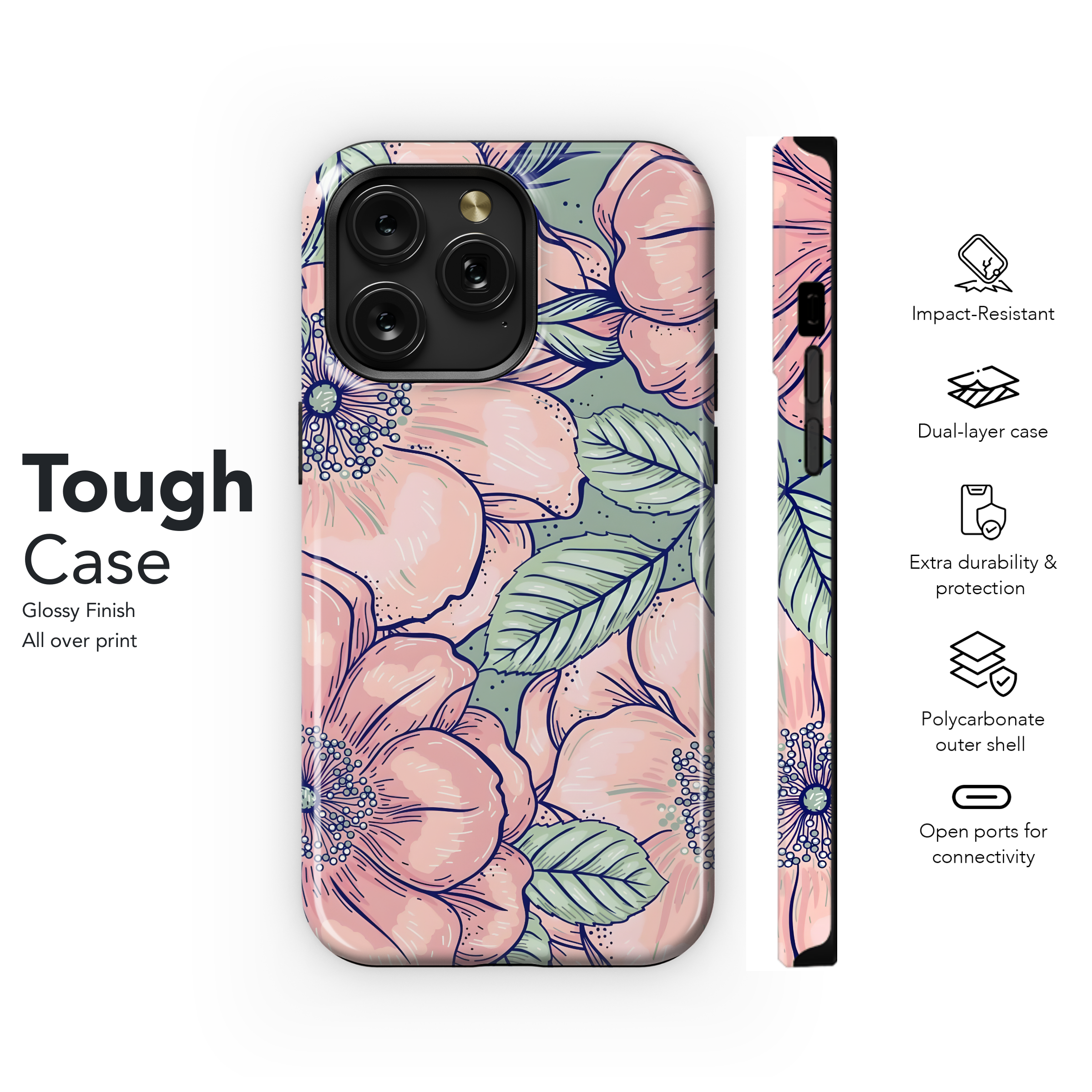 Pink Blossom Bloom Phone Case iPhone Samsung Cover Pixel 4436 - Image 6