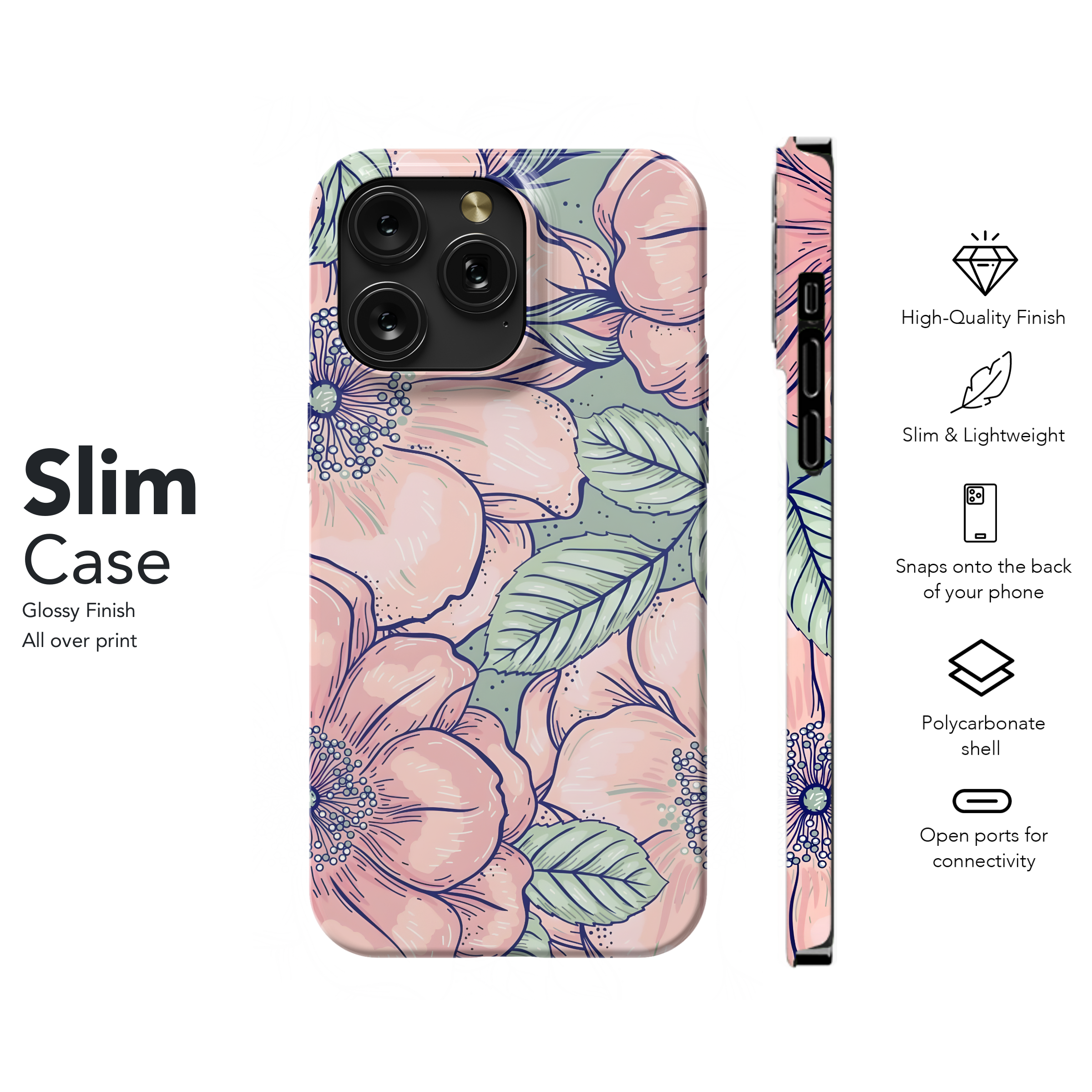 Pink Blossom Bloom Phone Case iPhone Samsung Cover Pixel 4436 - Image 7