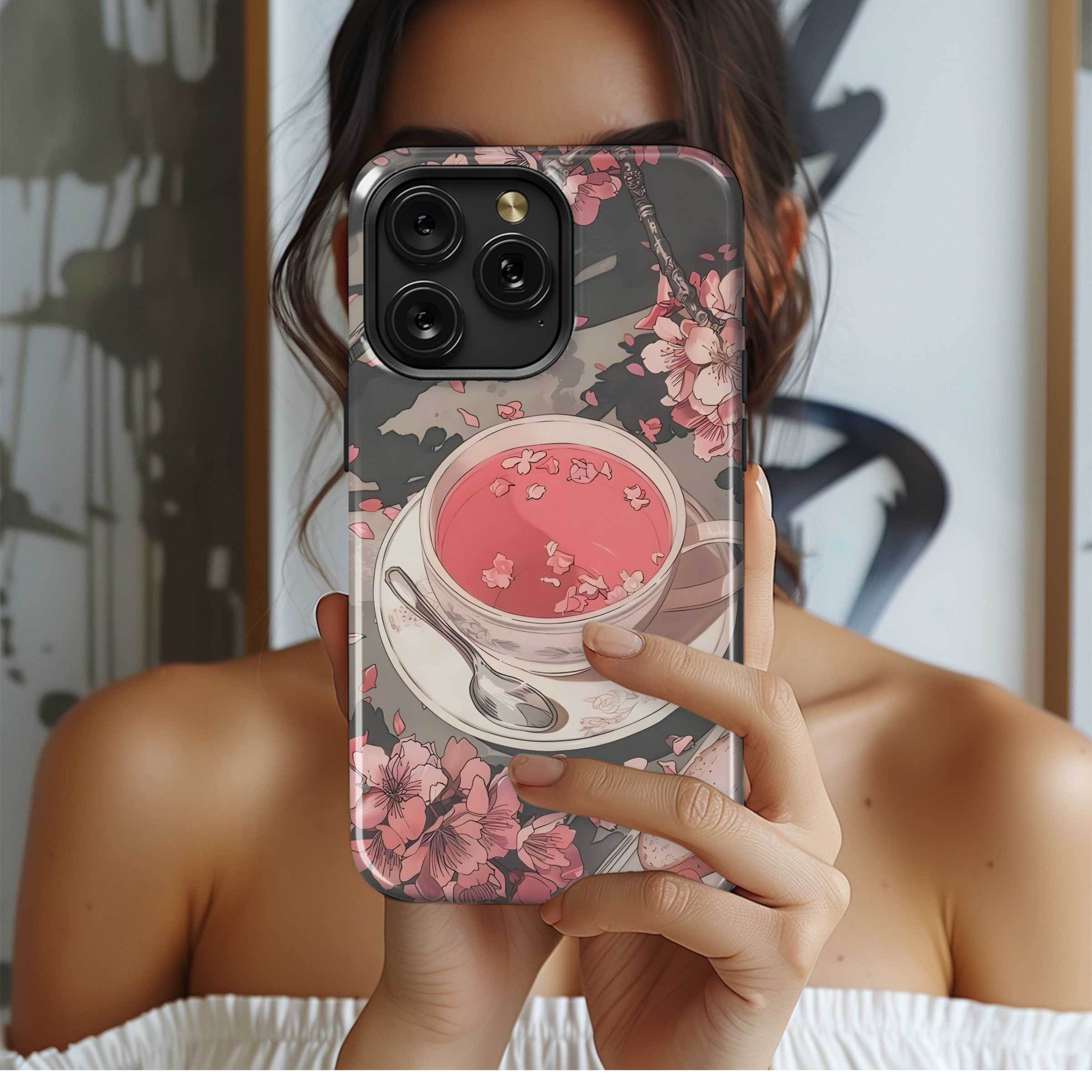 Pink Blossom Teacup
 Phone Case iPhone Samsung Cover Pixel 4496 - Image 2