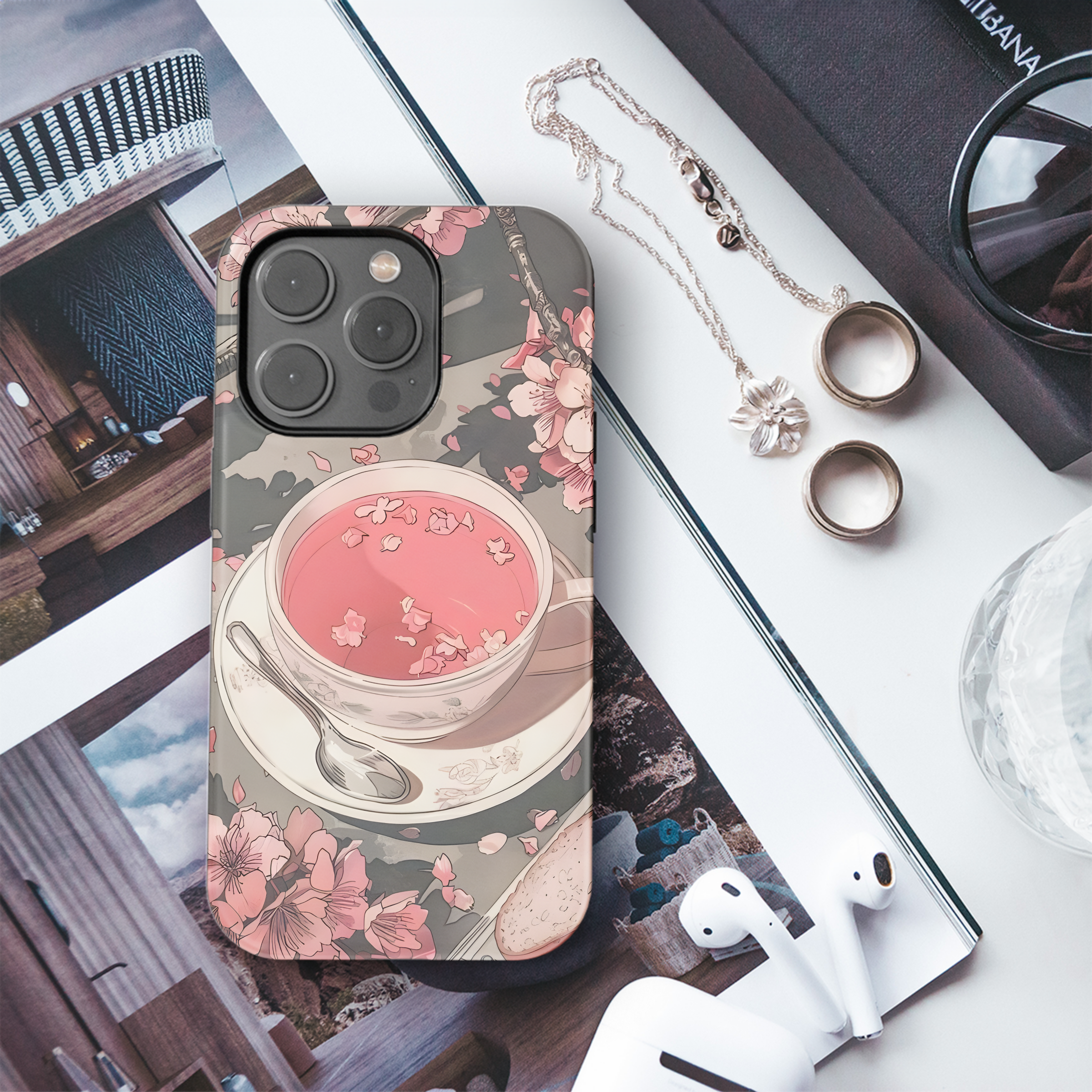 Pink Blossom Teacup
 Phone Case iPhone Samsung Cover Pixel 4496 - Image 3