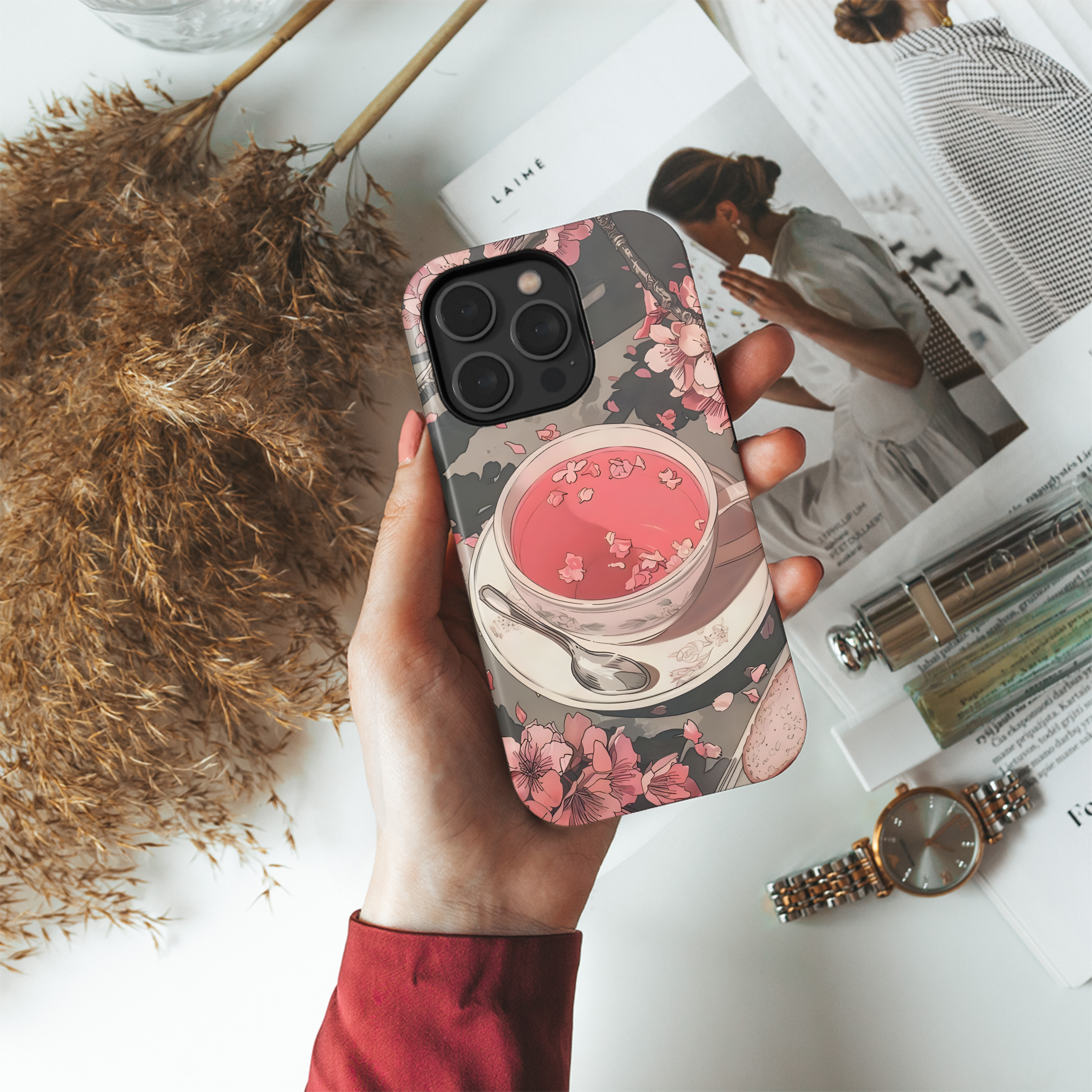 Pink Blossom Teacup
 Phone Case iPhone Samsung Cover Pixel 4496 - Image 4